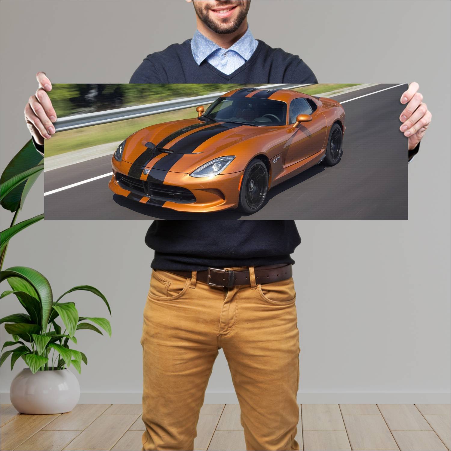 Cuadro grande 30x80cm 2015 dodge viper gtc auto 93 Dodge