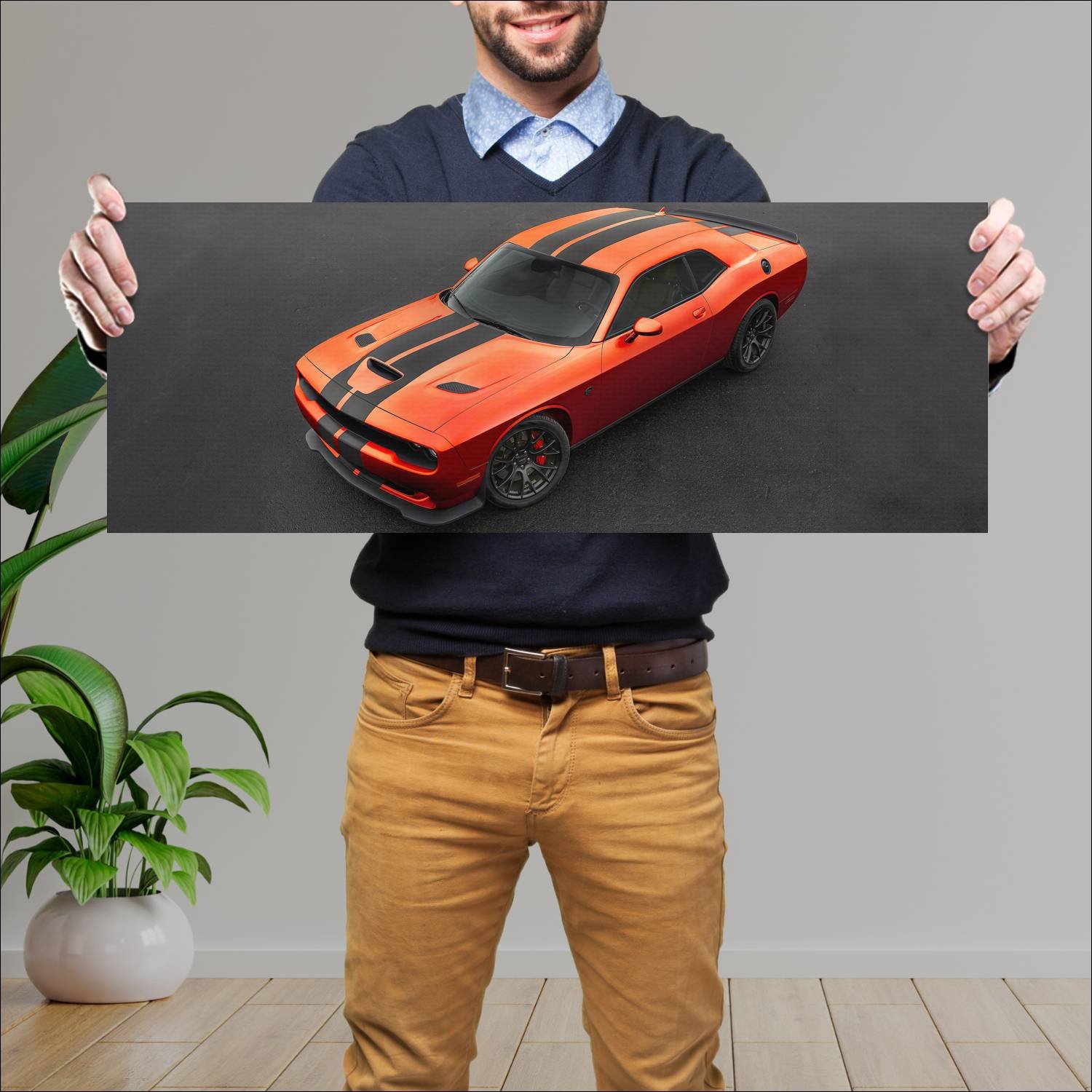 Cuadro grande 30x80cm 2016 dodge challenger srt he 100 Dodge