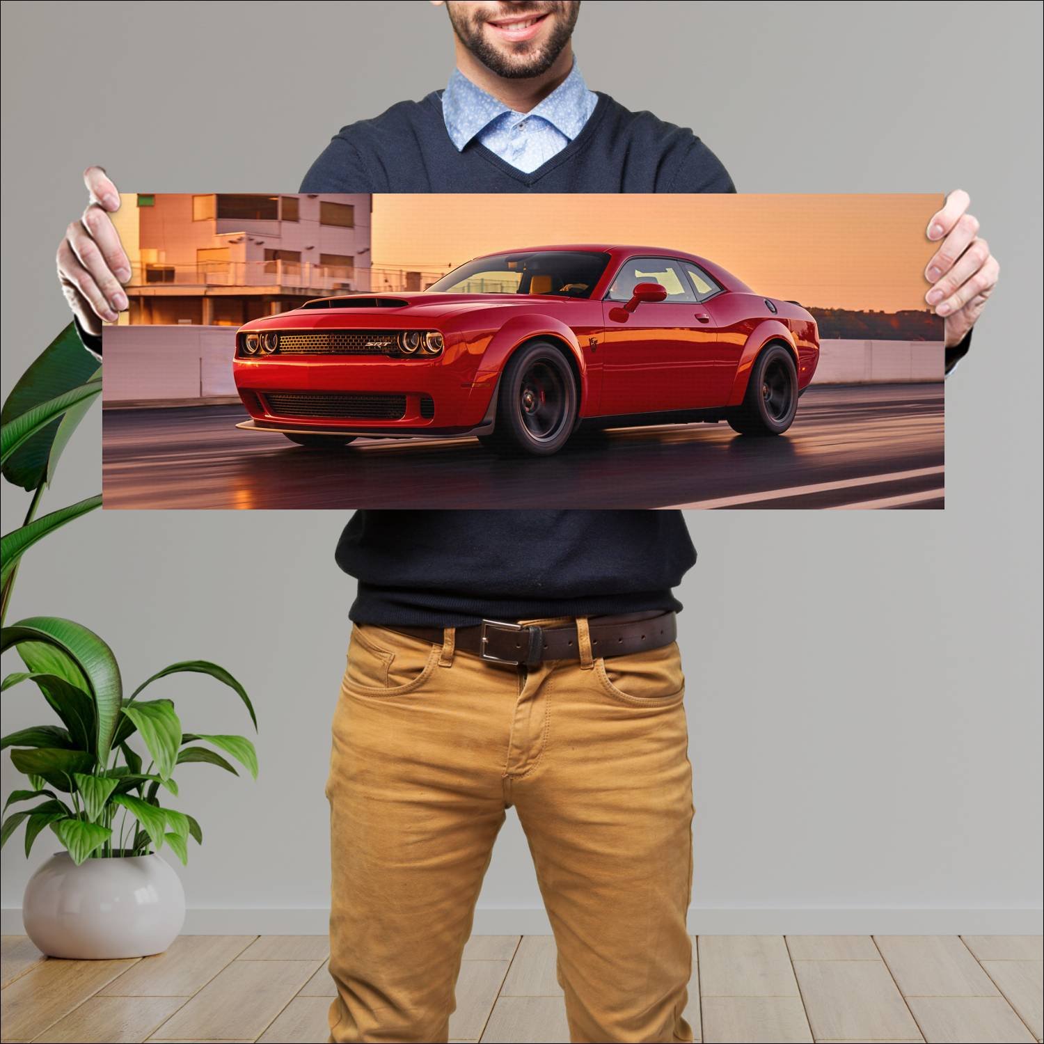 Cuadro grande 30x80cm 2018 dodge challenger srt de 118 Dodge