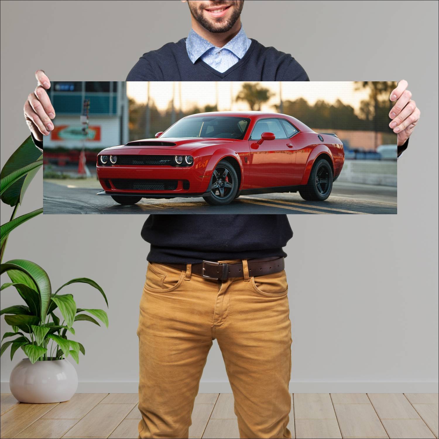 Cuadro grande 30x80cm 2018 dodge challenger srt de 119 Dodge