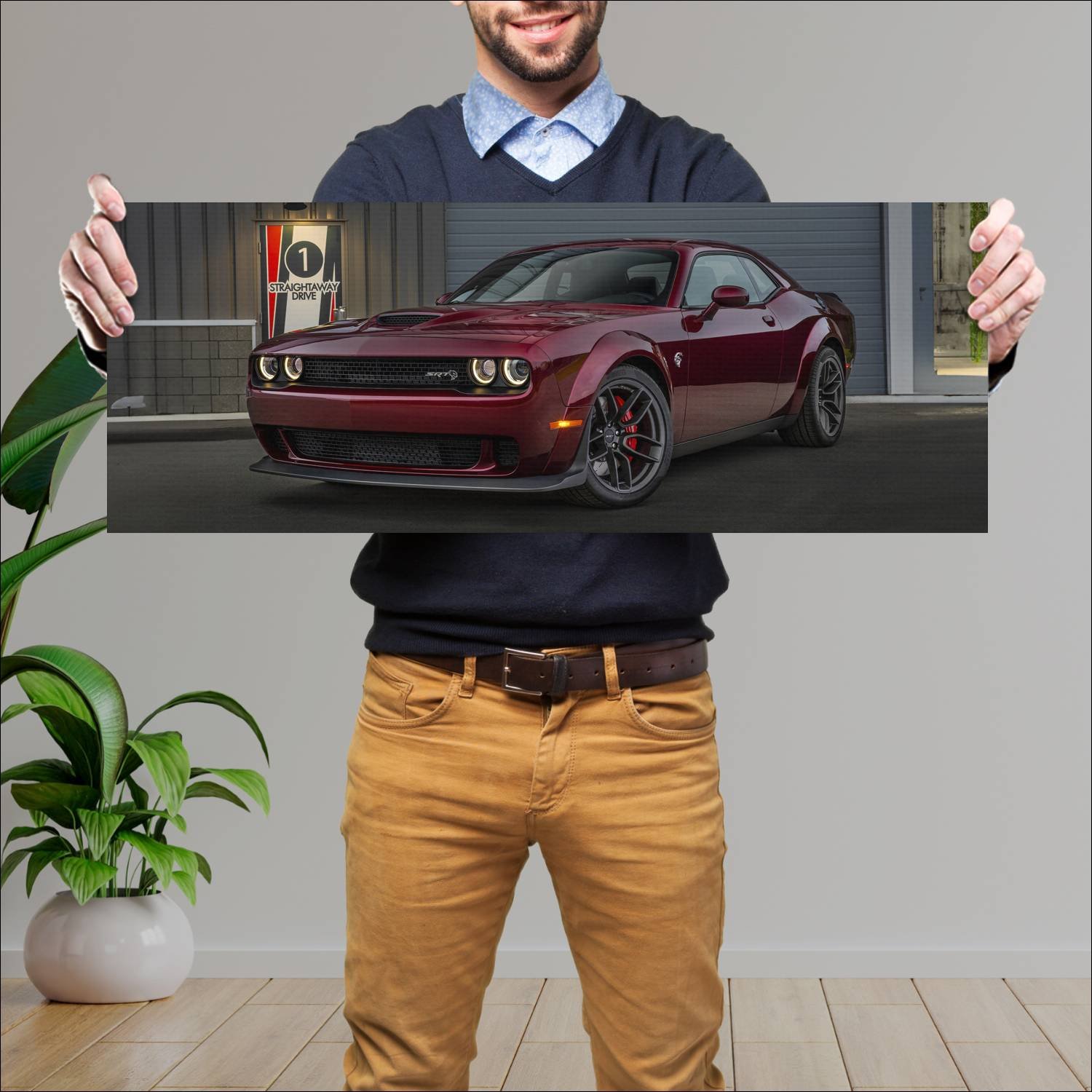 Cuadro grande 30x80cm 2018 dodge challenger srt he 120 Dodge