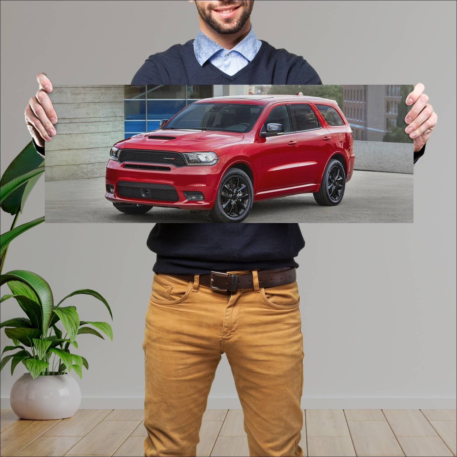 Cuadro grande 30x80cm 2018 dodge durango r t black 122 Dodge