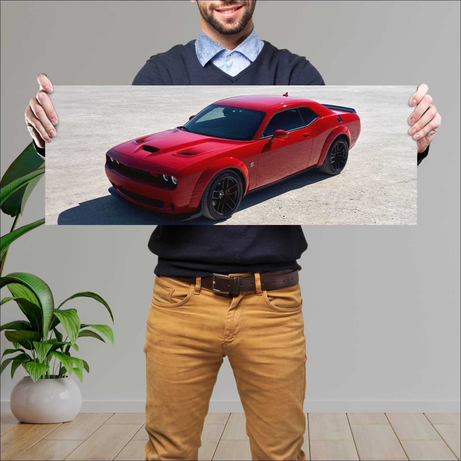 Cuadro grande 30x80cm 2019 dodge challenger r t sc 128 Dodge