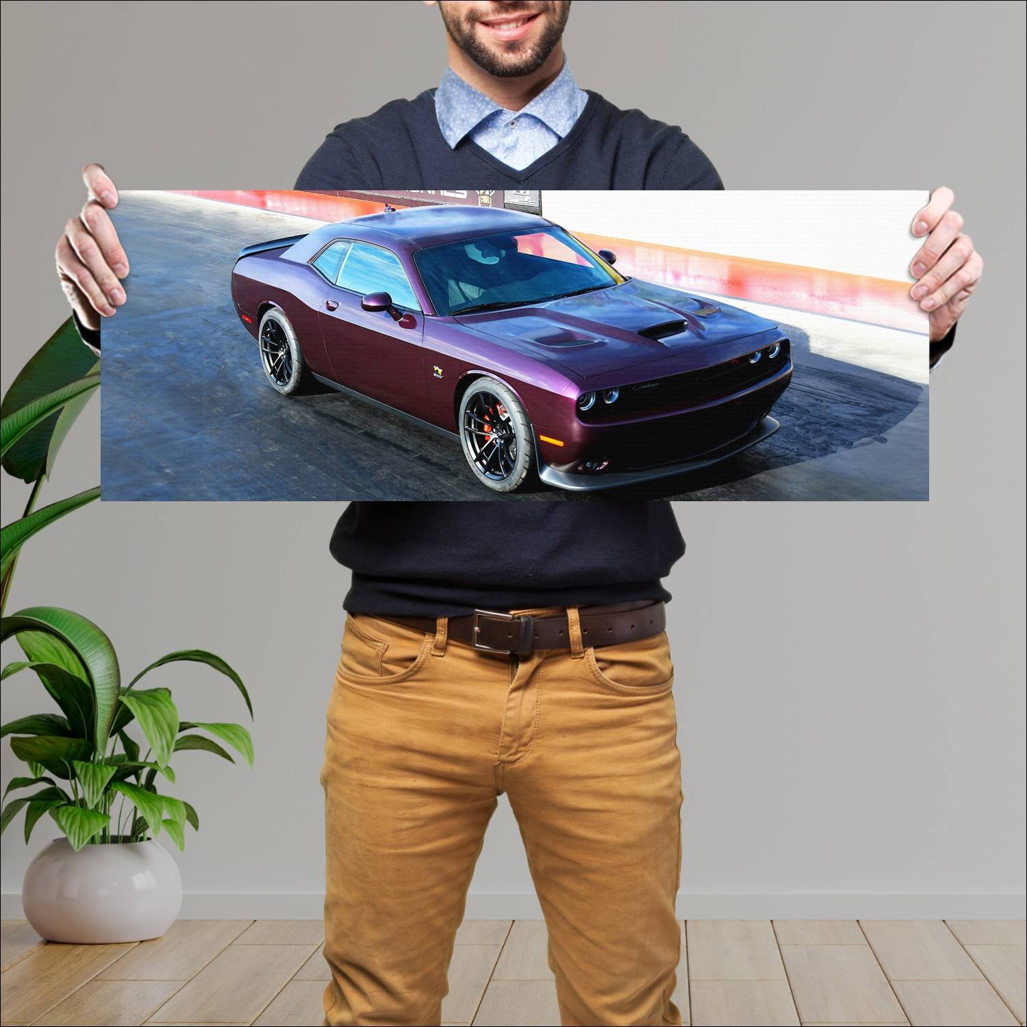 Cuadro grande 30x80cm 2019 dodge challenger rt sca 129 Dodge