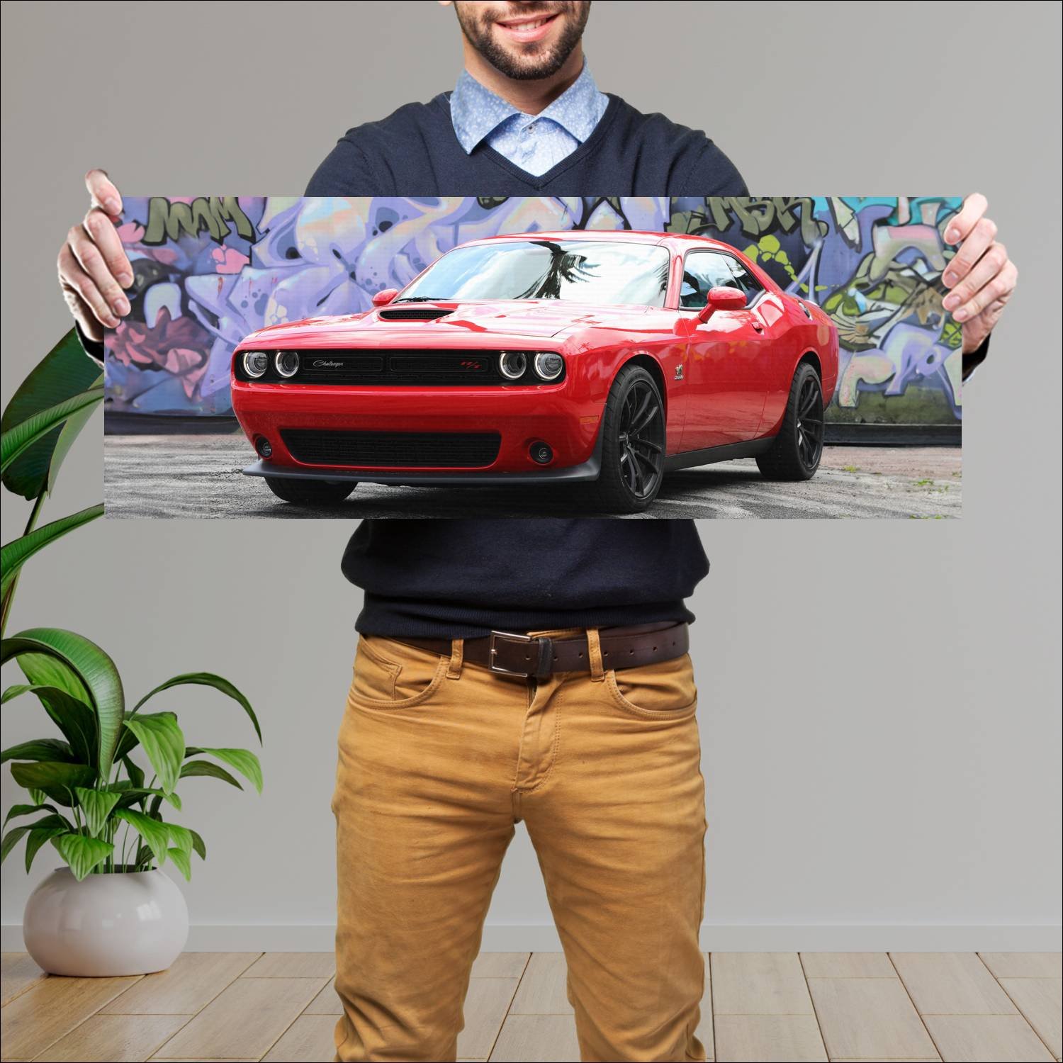 Cuadro grande 30x80cm 2019 dodge challenger rt sca 130 Dodge