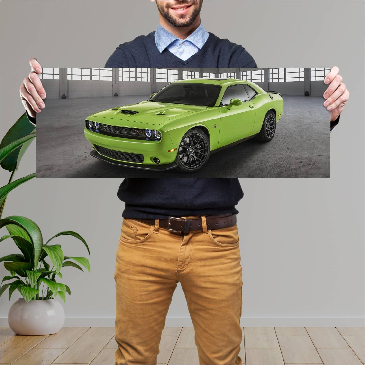 Cuadro grande 30x80cm 2019 dodge challenger rt sca 132 Dodge