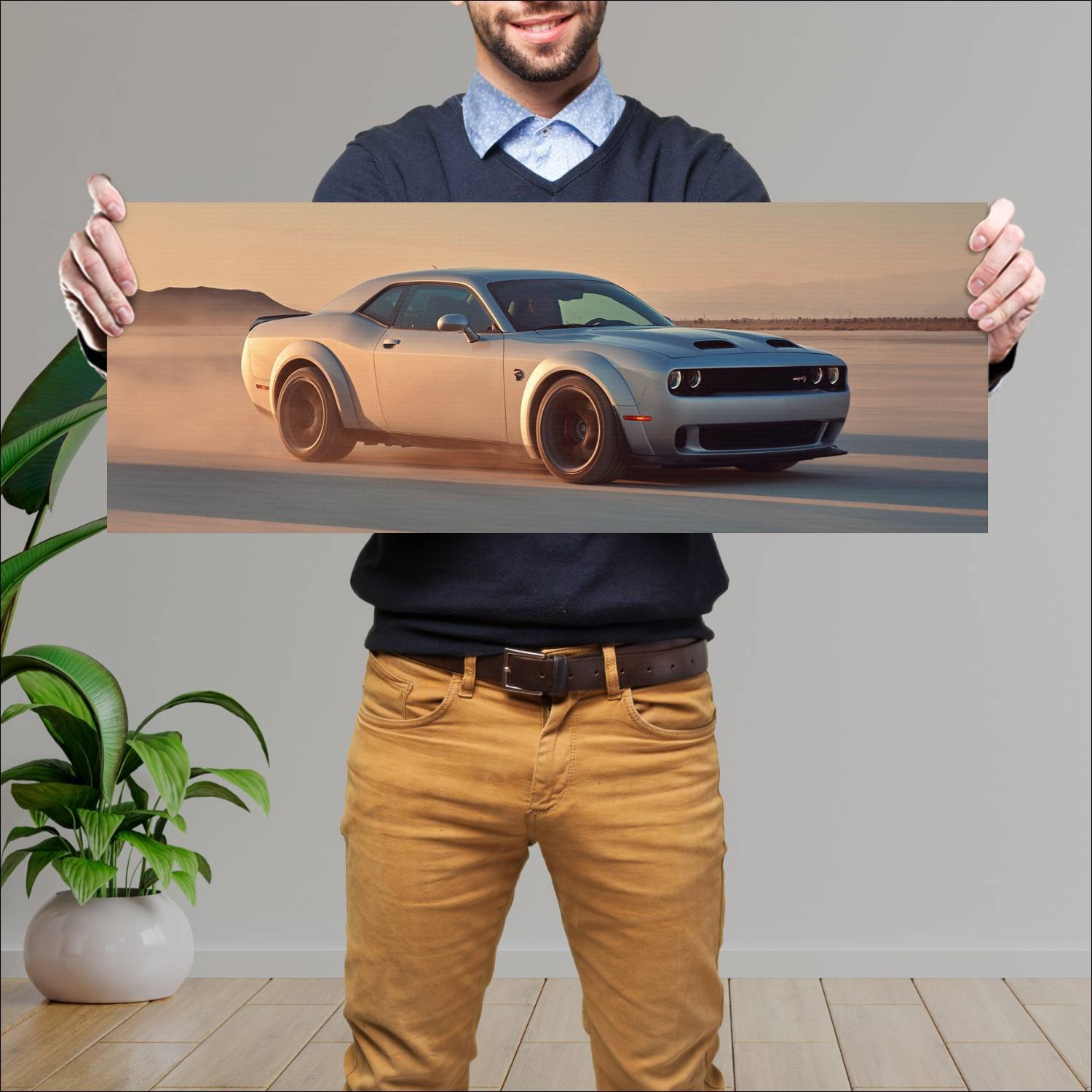 Cuadro grande 30x80cm 2019 dodge challenger srt he 134 Dodge