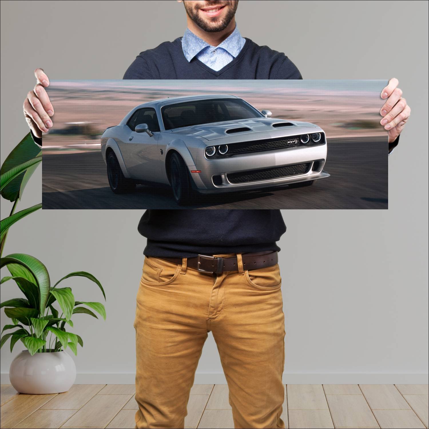 Cuadro grande 30x80cm 2019 dodge challenger srt he 135 Dodge