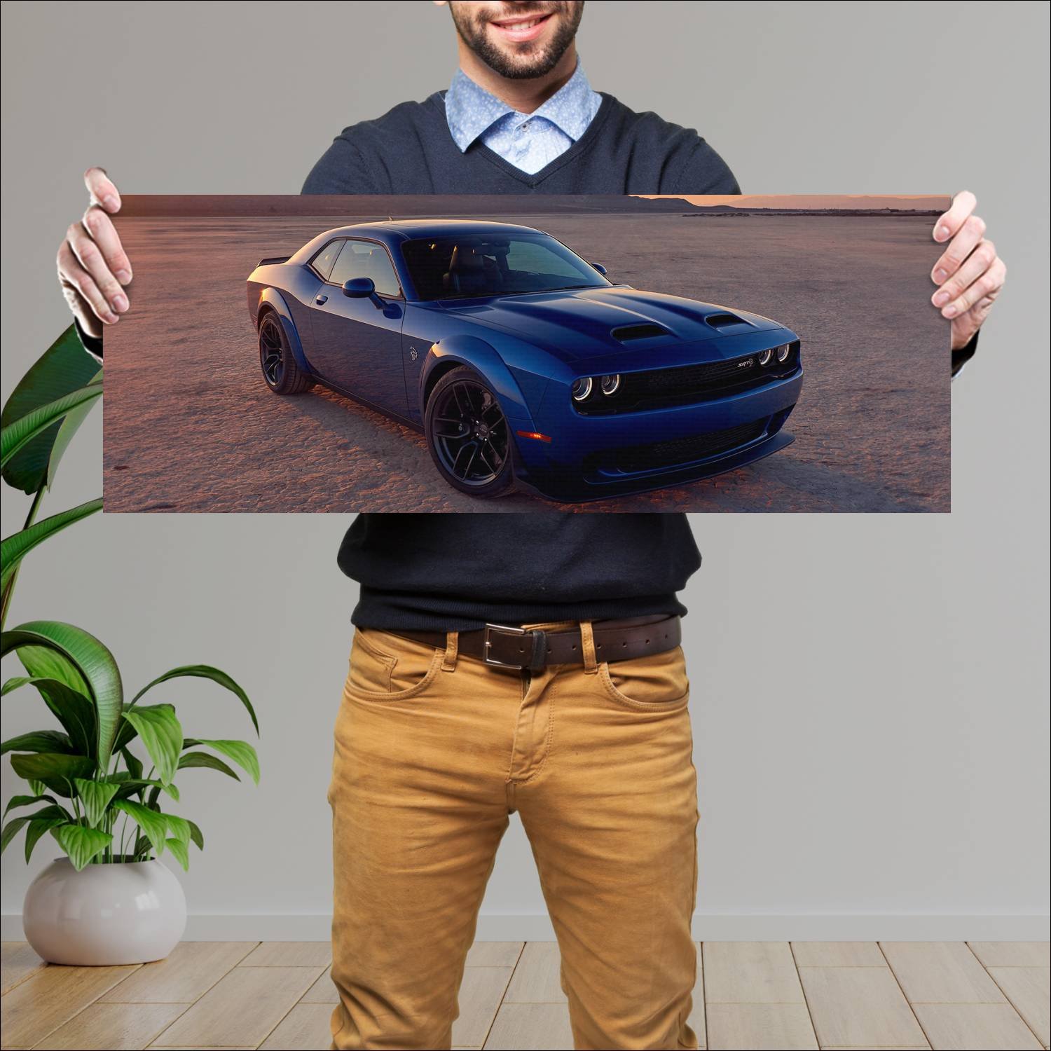Cuadro grande 30x80cm 2019 dodge challenger srt he 136 Dodge