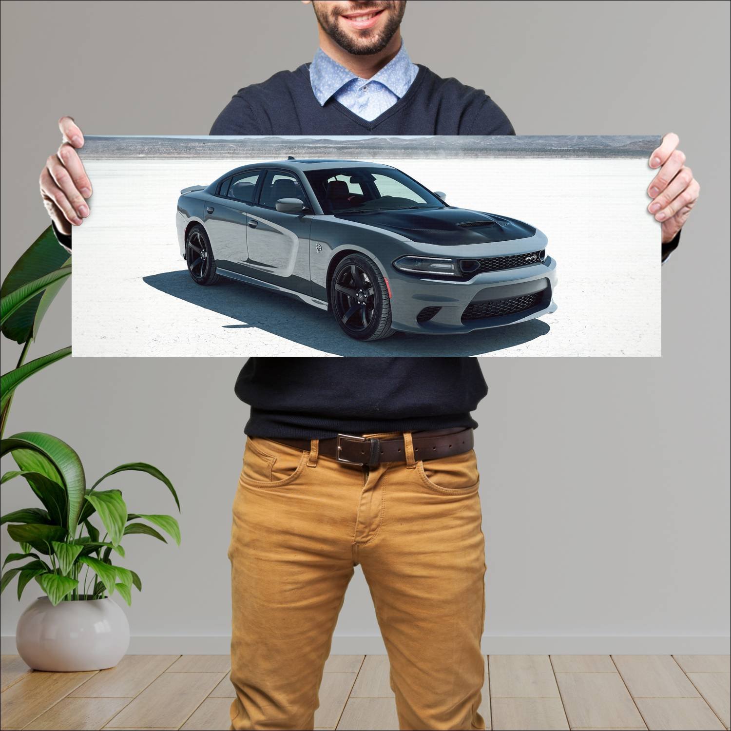 Cuadro grande 30x80cm 2019 dodge charger srt hellc 137 Dodge