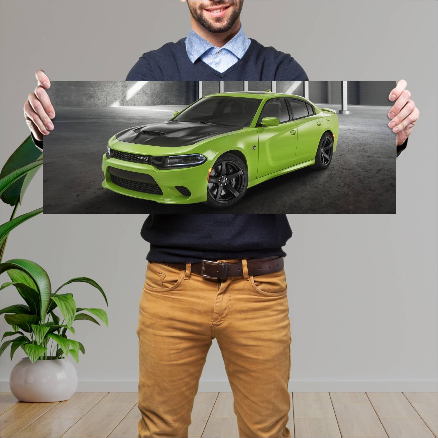 Cuadro grande 30x80cm 2019 dodge charger srt hellc 138 Dodge