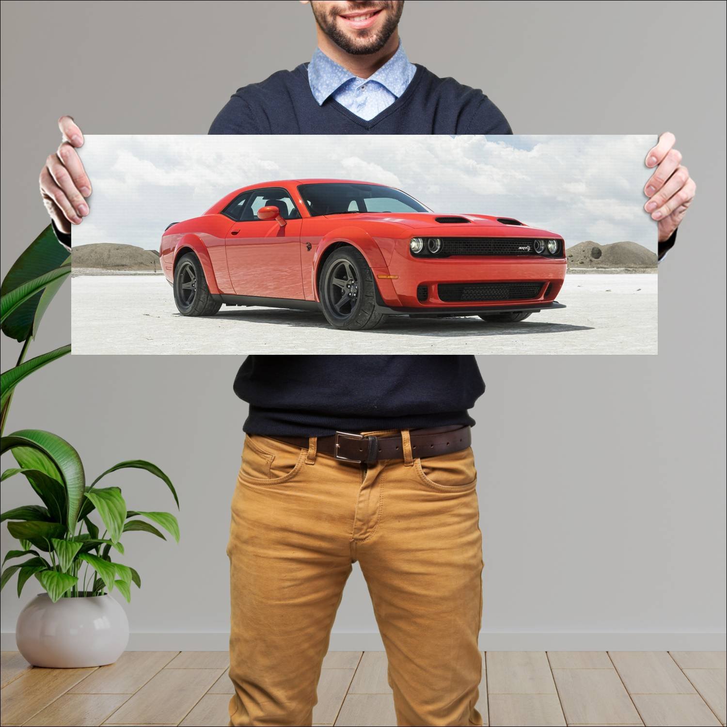 Cuadro grande 30x80cm 2020 dodge challenger srt su 143 Dodge