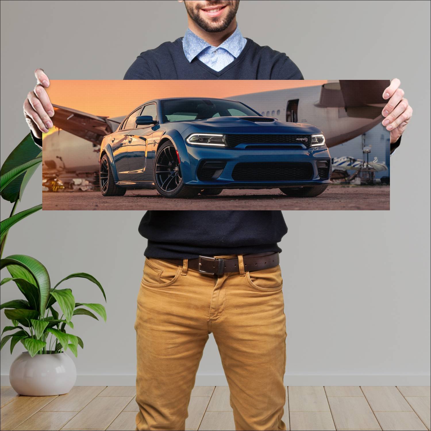 Cuadro grande 30x80cm 2020 dodge charger srt hellc 146 Dodge