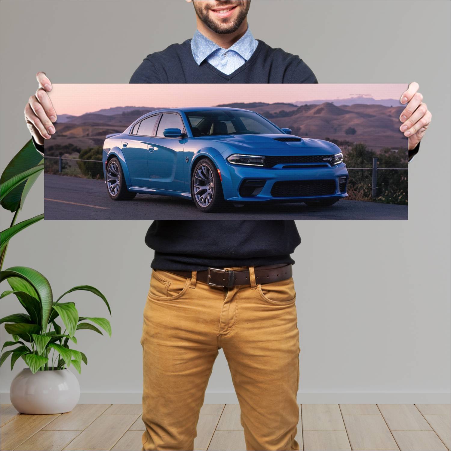 Cuadro grande 30x80cm 2020 dodge charger srt hellc 147 Dodge