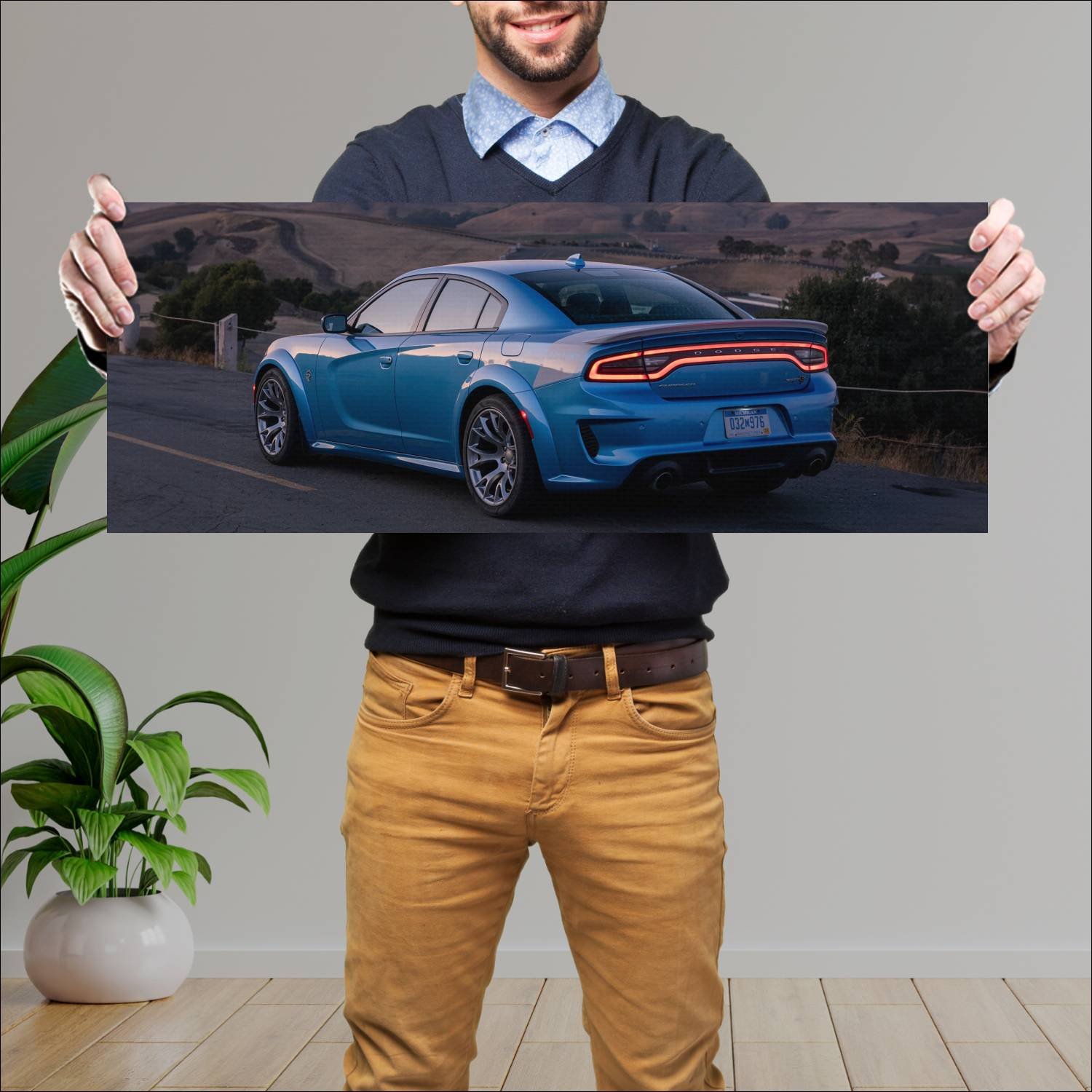 Cuadro grande 30x80cm 2020 dodge charger srt hellc 148 Dodge