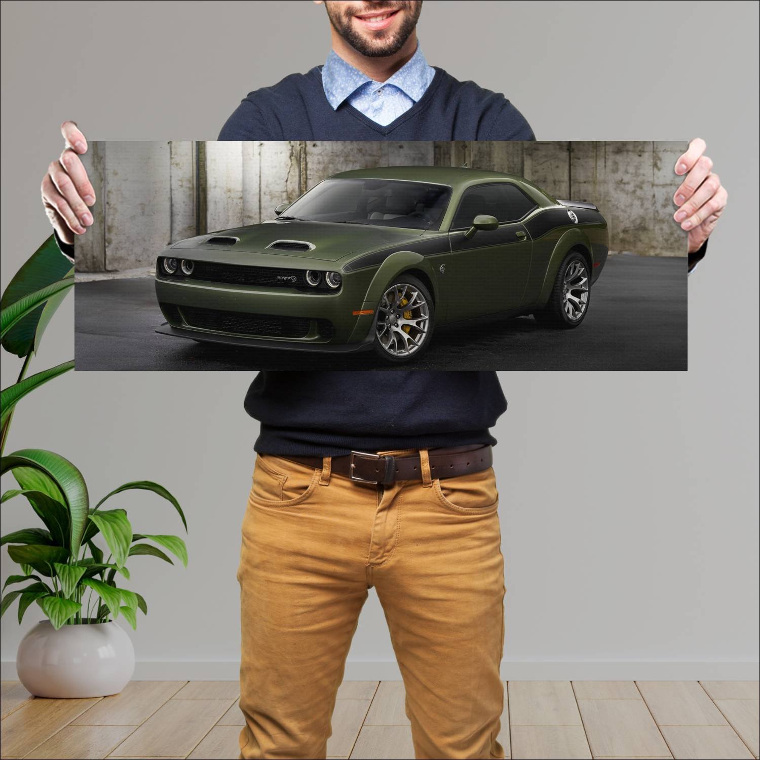 Cuadro grande 30x80cm 2022 dodge challenger srt he 157 Dodge