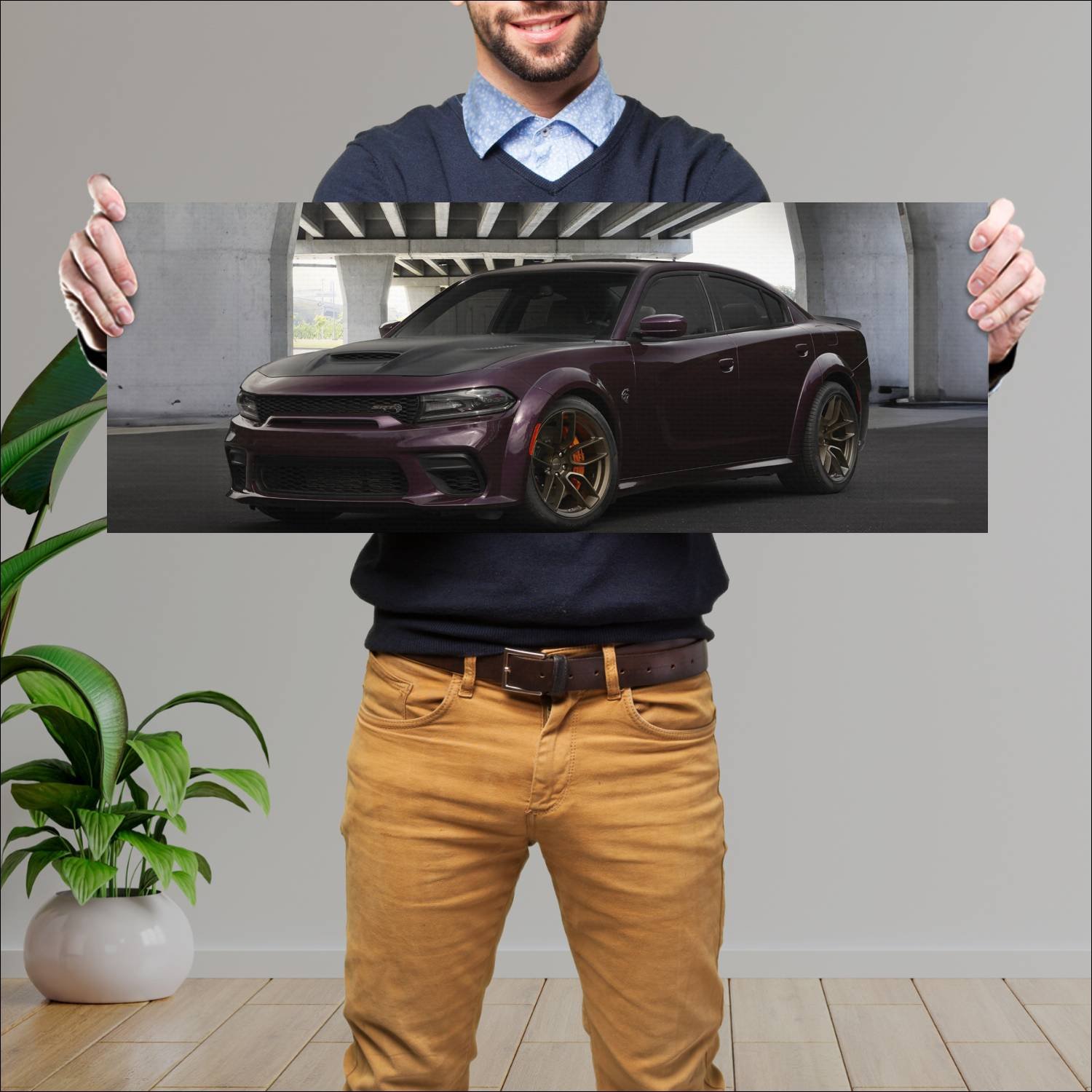 Cuadro grande 30x80cm 2022 dodge charger srt hellc 161 Dodge