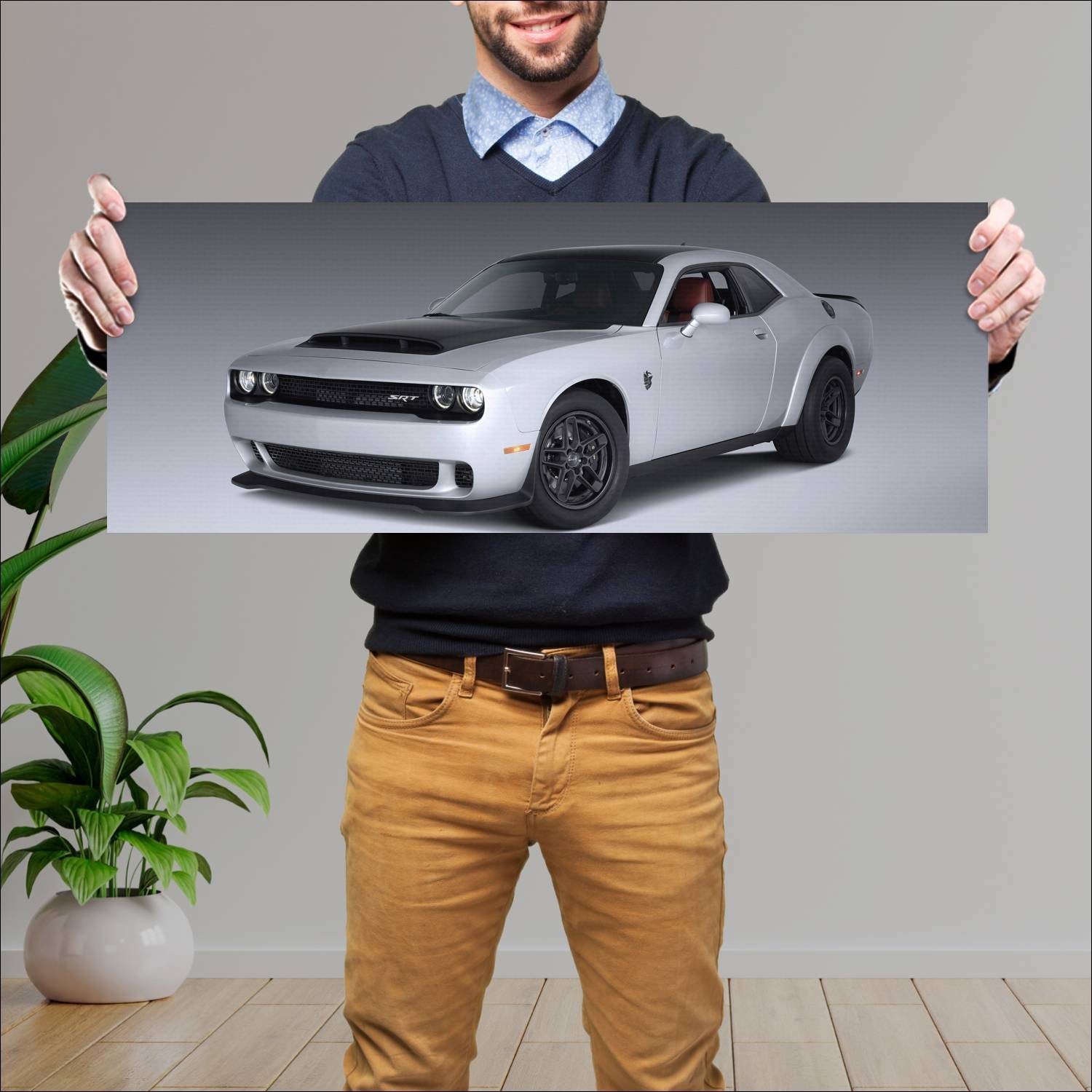 Cuadro grande 30x80cm 2023 dodge challenger srt de 164 Dodge