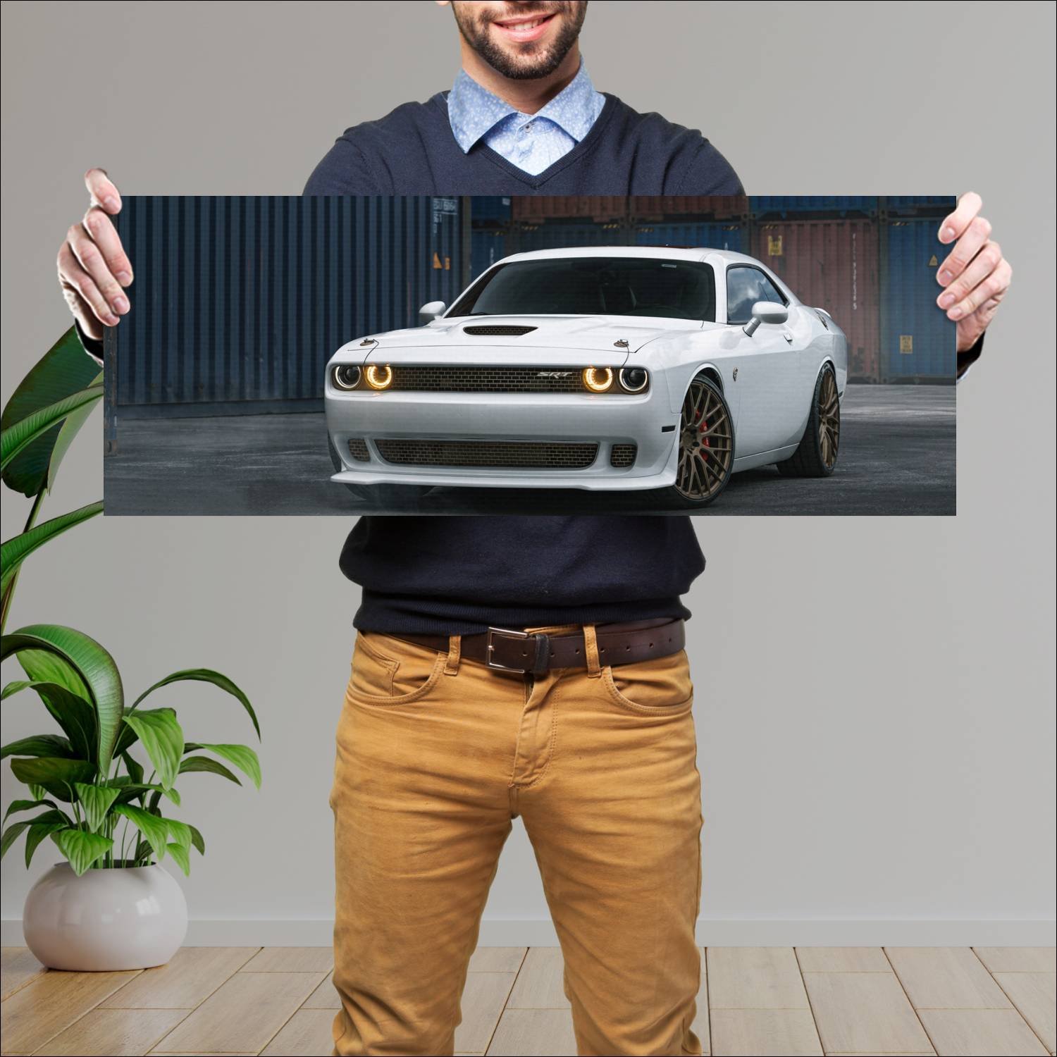 Cuadro grande 30x80cm Auto Dodge Challenger SRT Hellcat Dodge