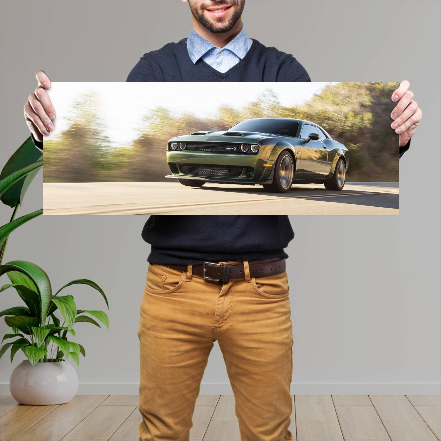Cuadro grande 30x80cm 2022 Dodge Challenger SRT Hellcat Dodge