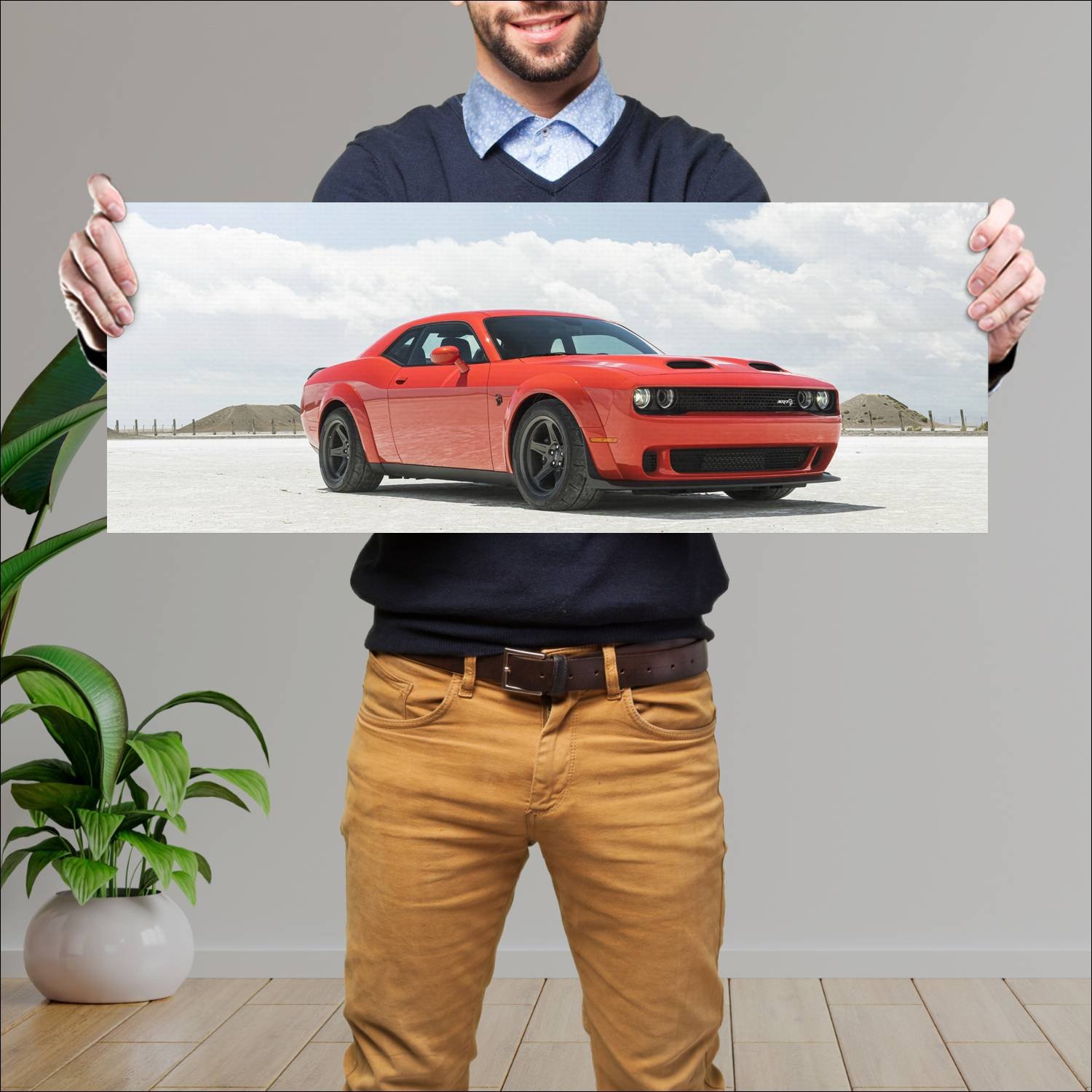 Cuadro grande 30x80cm 2020 Dodge Challenger SRT Super 005 Dodge