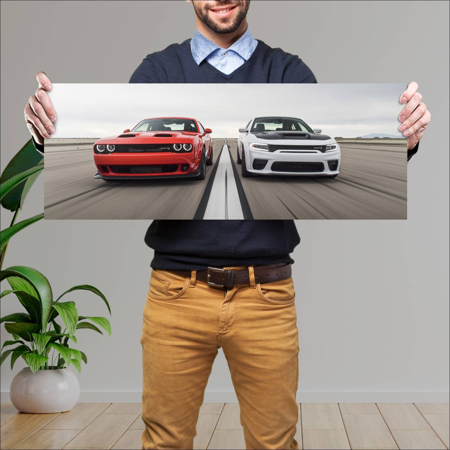 Cuadro grande 30x80cm 2020 Dodge Challenger SRT Super 7 Dodge
