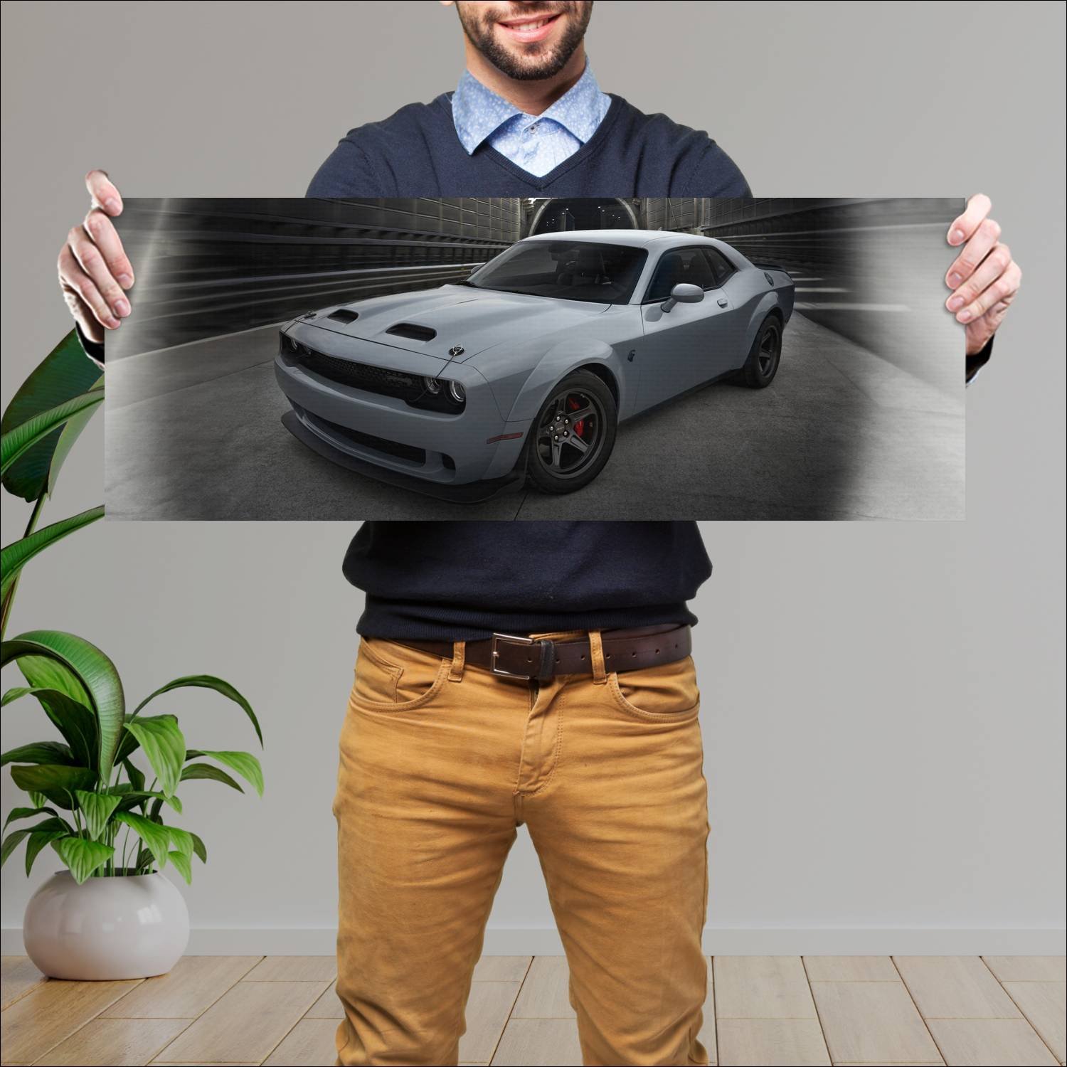 Cuadro grande 30x80cm 2022 dodge challenger srt super stock Dodge