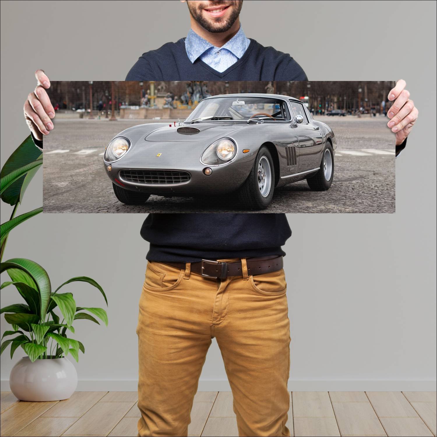 Cuadro grande 30x80cm 1966 ferrari 275 gtc auto 8 42 Ferrari