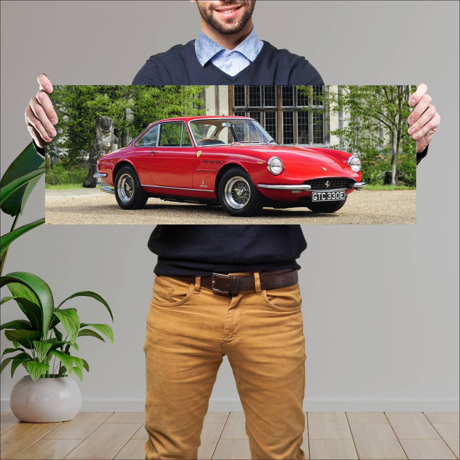 Cuadro grande 30x80cm 1966 ferrari 330 gtc uk 7005 47 Ferrari
