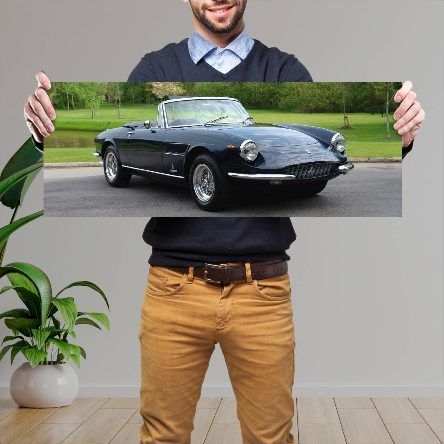 Cuadro grande 30x80cm 1966 ferrari 330 gts uk 7006 51 Ferrari