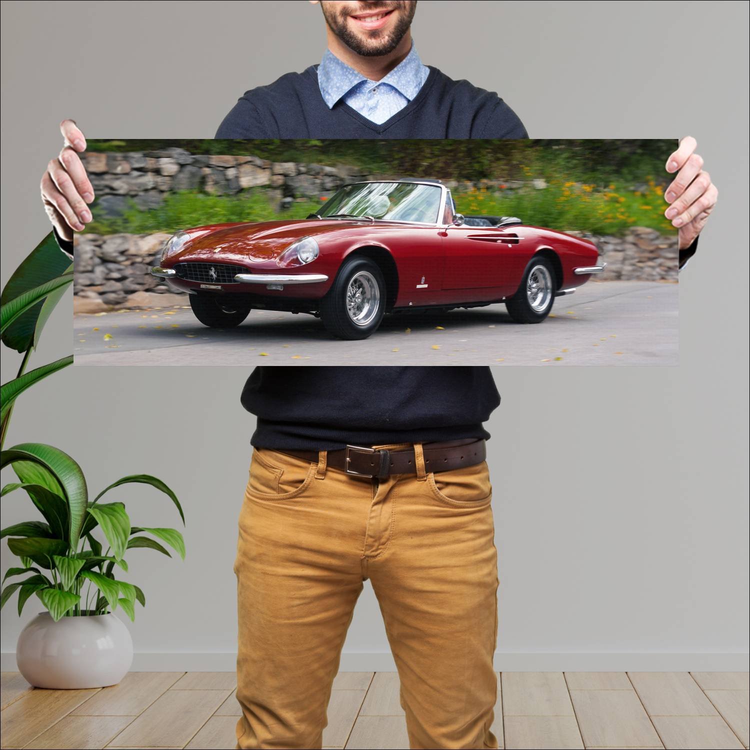 Cuadro grande 30x80cm 1966 ferrari 365 california 53 Ferrari