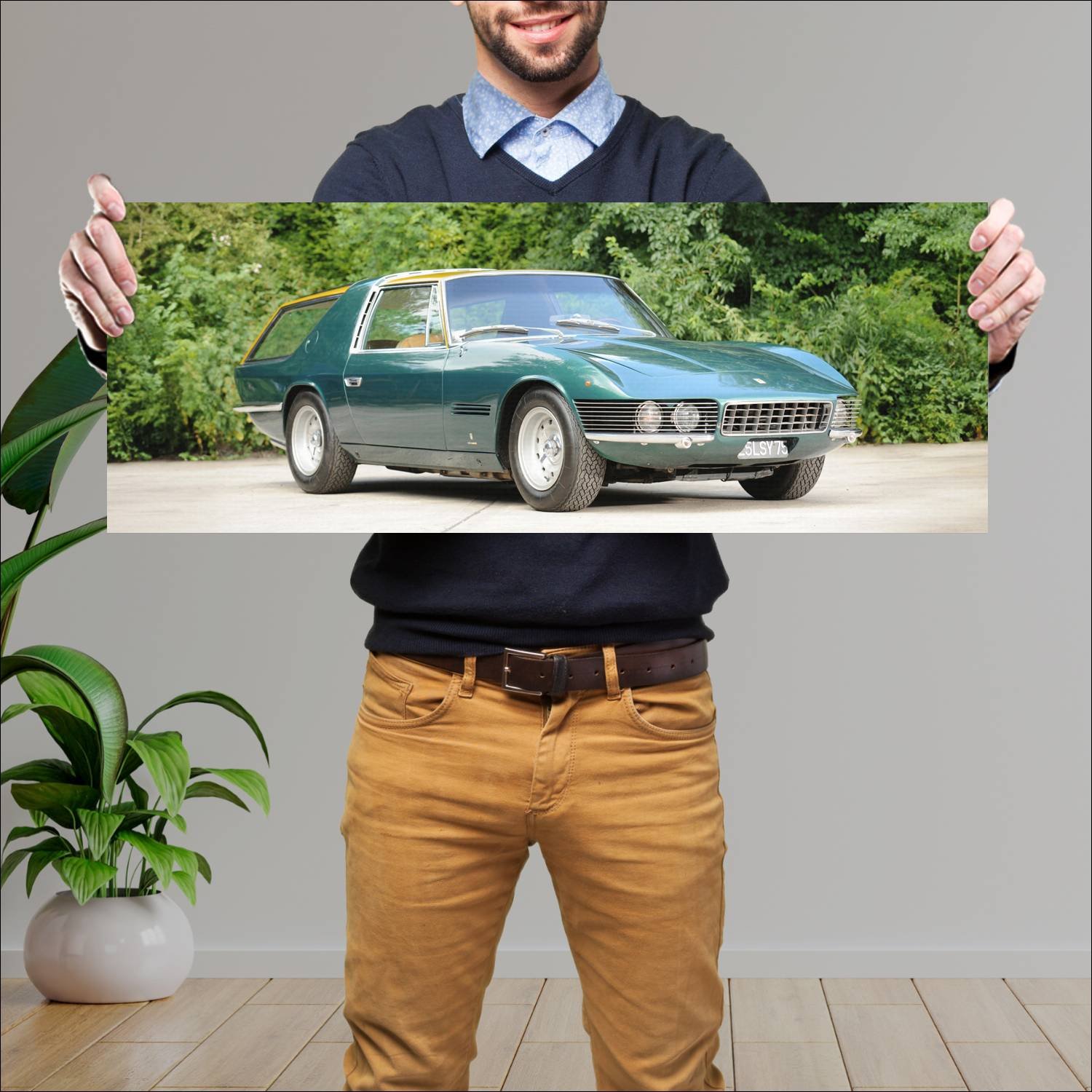 Cuadro grande 30x80cm 1967 ferrari 330 gt shooting 60 Ferrari