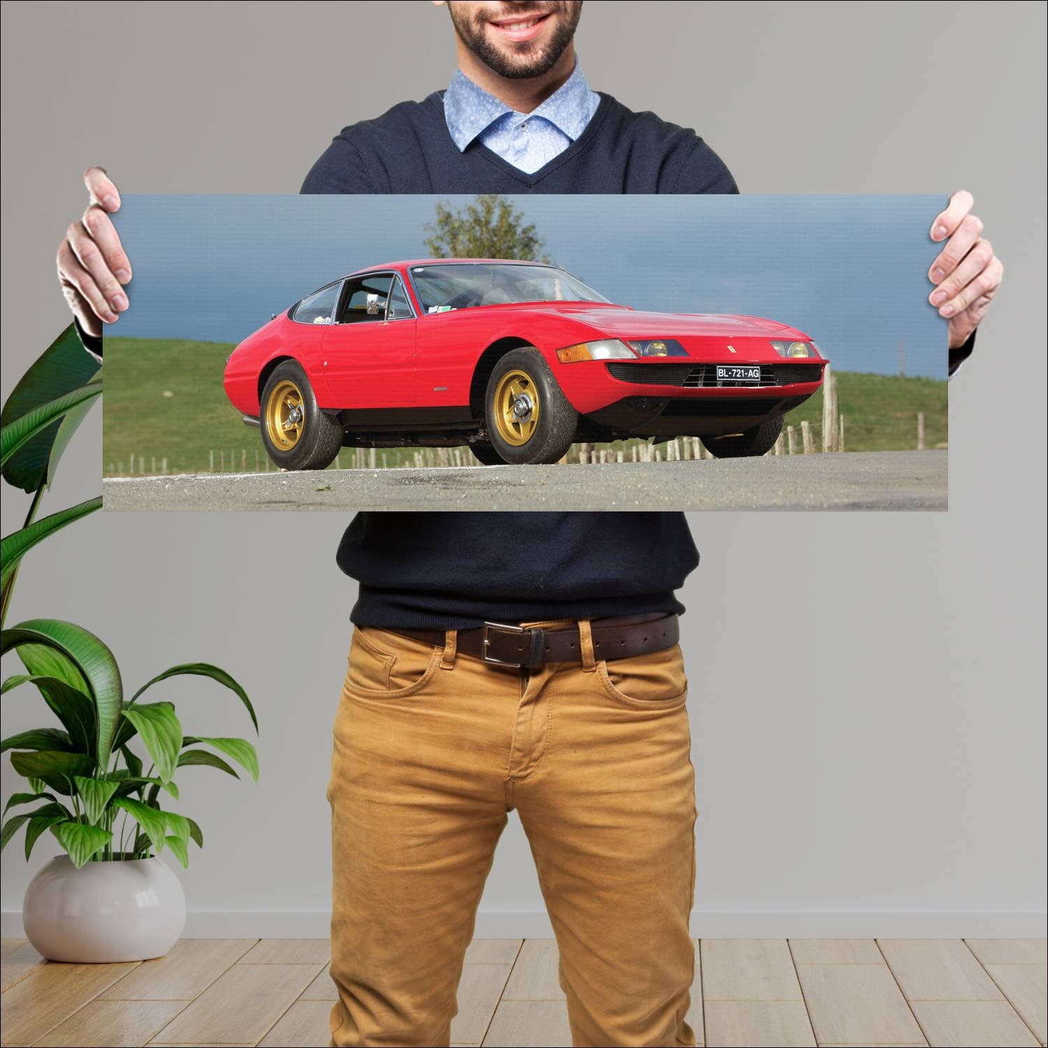 Cuadro grande 30x80cm 1969 ferrari 365 gtb 4 dayto 83 Ferrari