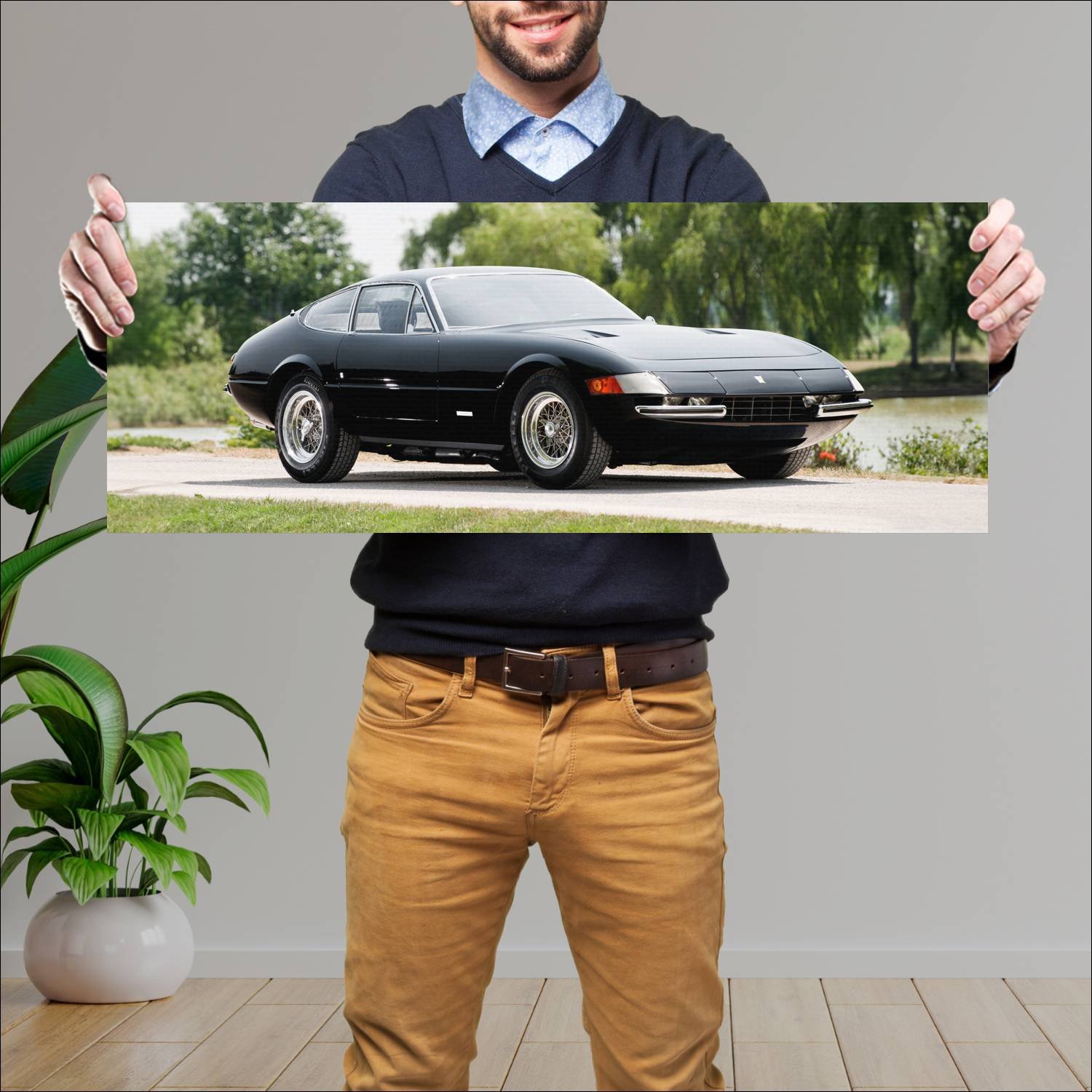 Cuadro grande 30x80cm 1971 ferrari 365 gtb 4 dayto 93 Ferrari