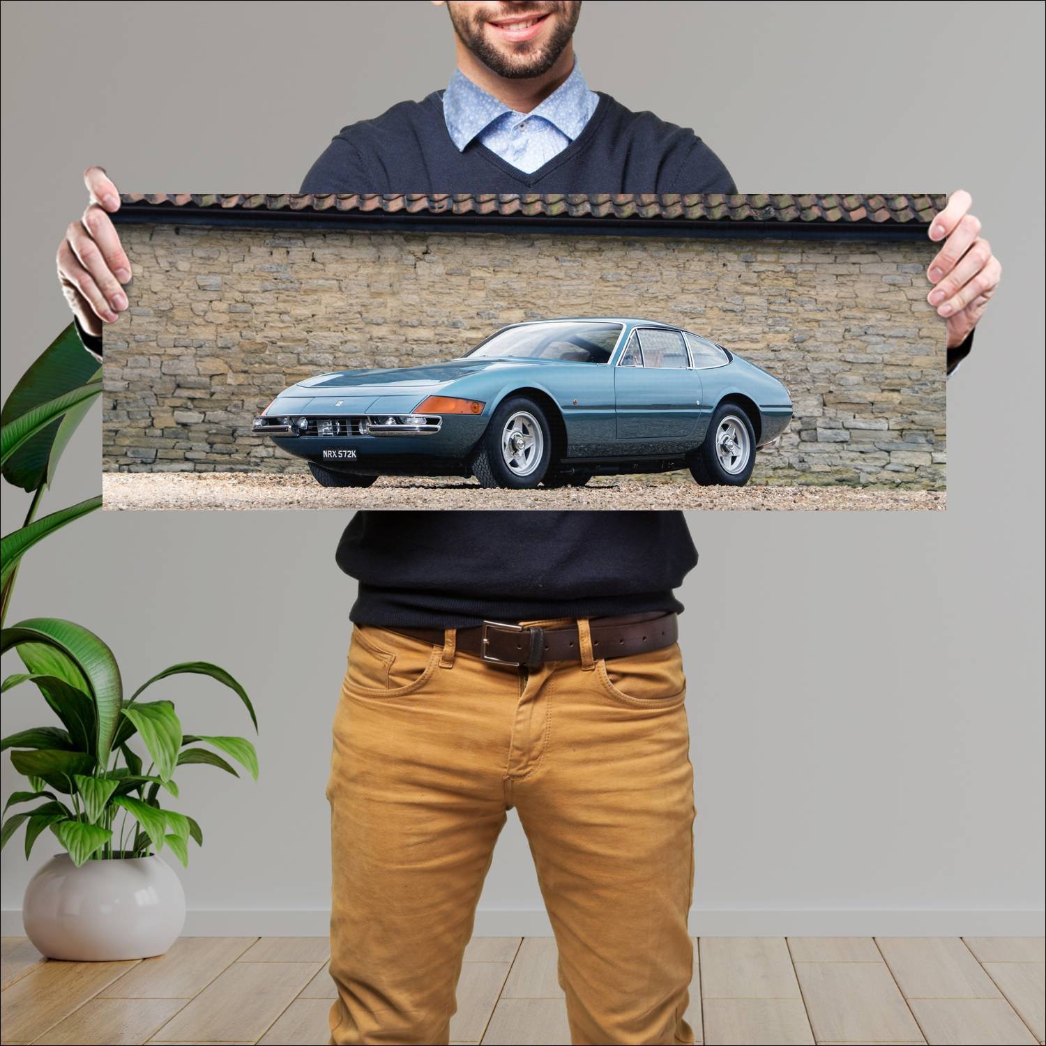 Cuadro grande 30x80cm 1971 ferrari 365 gtb 4 dayto 94 Ferrari