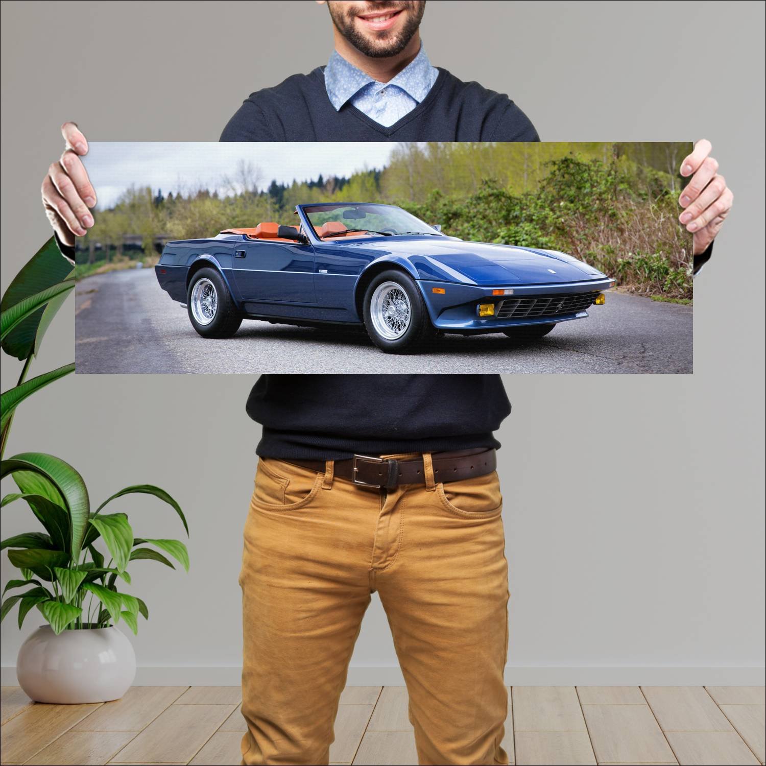 Cuadro grande 30x80cm 1971 ferrari 365 gtb 4 nart 97 Ferrari