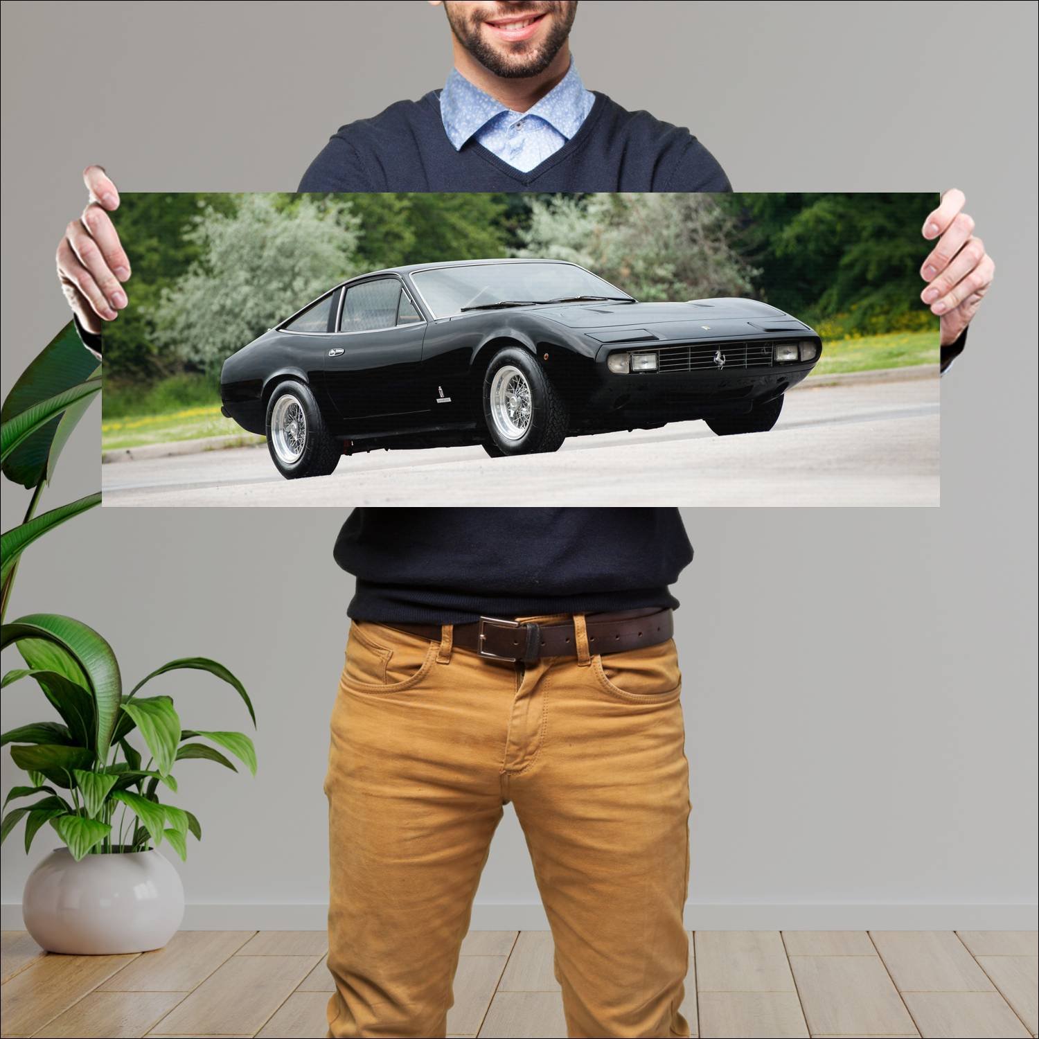 Cuadro grande 30x80cm 1971 ferrari 365 gtc 4 auto 98 Ferrari