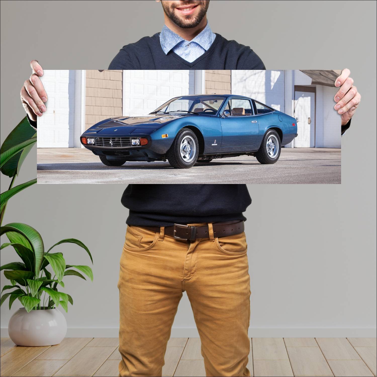 Cuadro grande 30x80cm 1971 ferrari 365 gtc 4 us 70 101 Ferrari