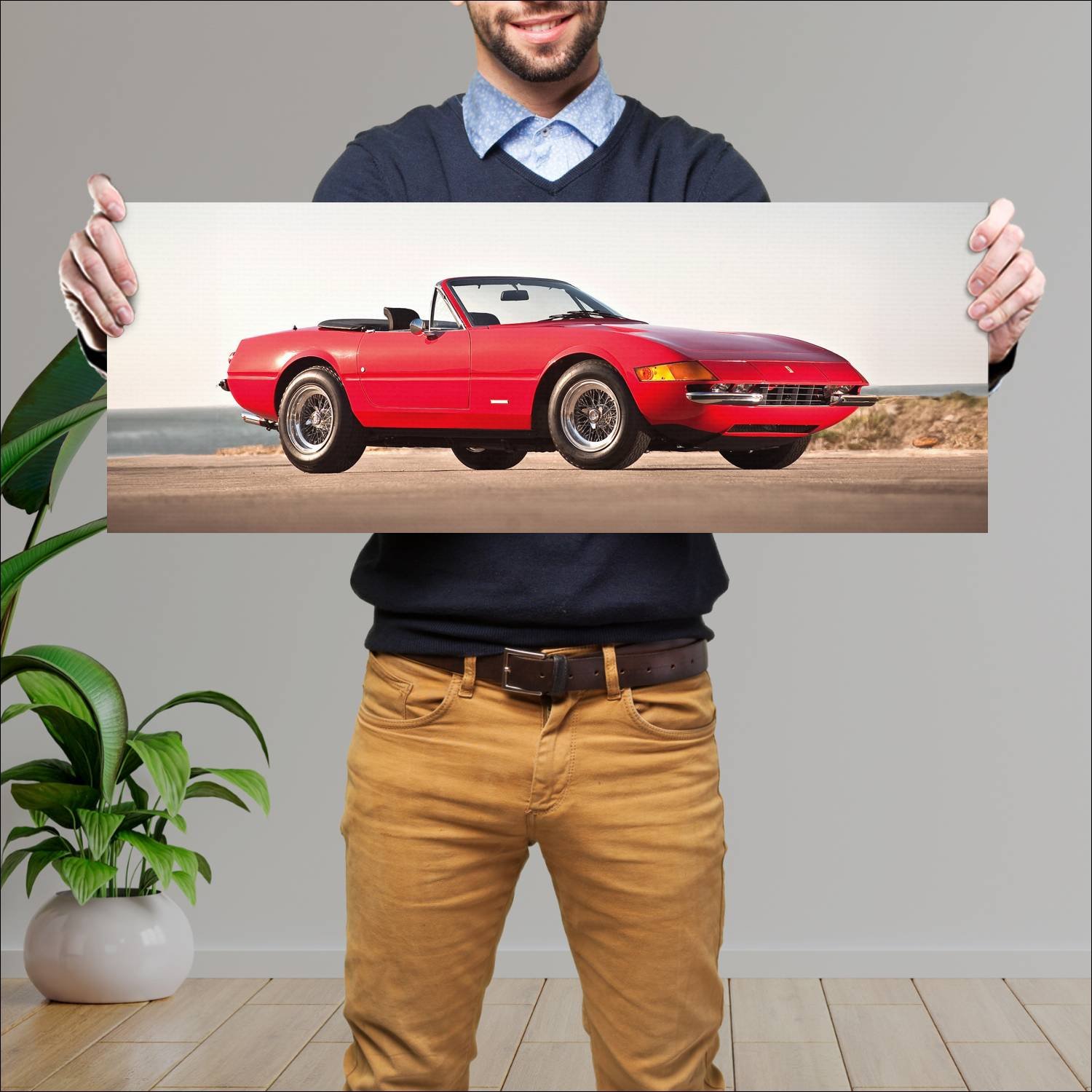 Cuadro grande 30x80cm 1971 ferrari 365 gts 4 dayto 103 Ferrari