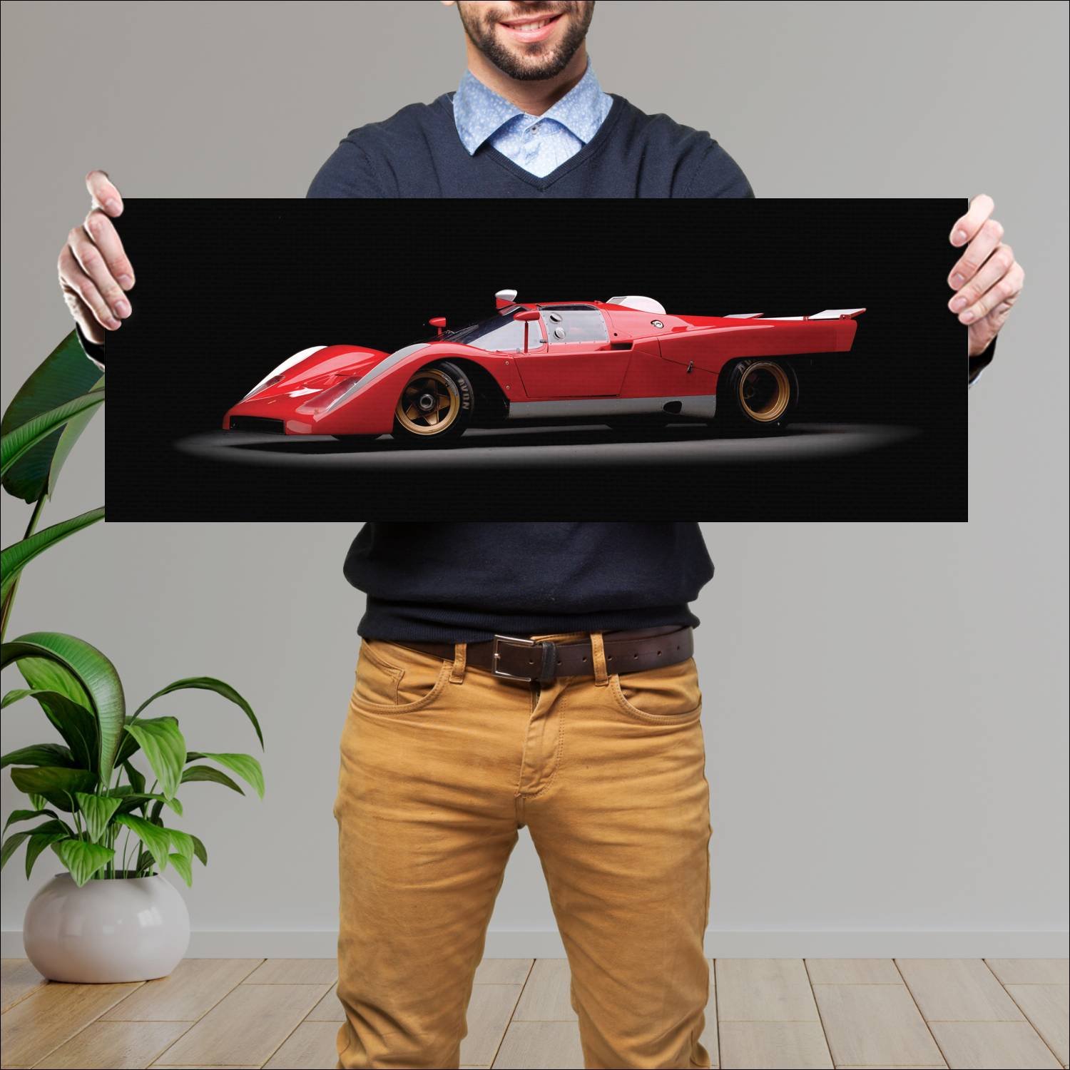 Cuadro grande 30x80cm 1971 ferrari 512 m 1024 Ferrari