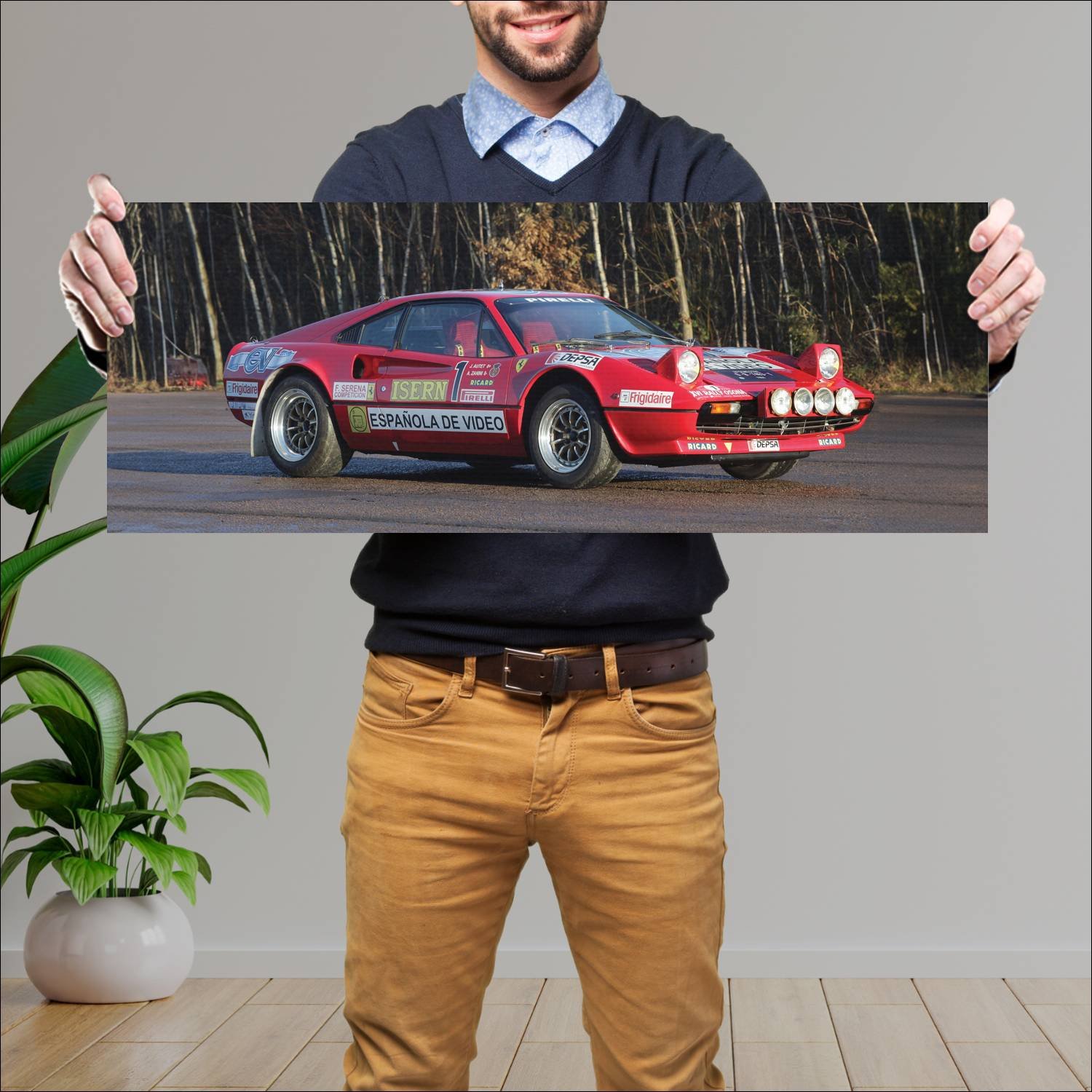 Cuadro grande 30x80cm 1978 ferrari 308 gtb group 4 162 Ferrari