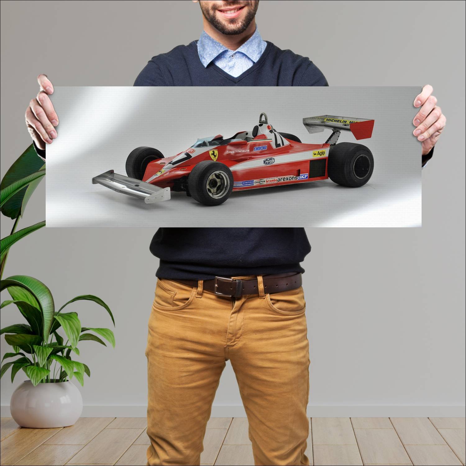 Cuadro grande 30x80cm 1978 ferrari 312 t3 auto 163 Ferrari