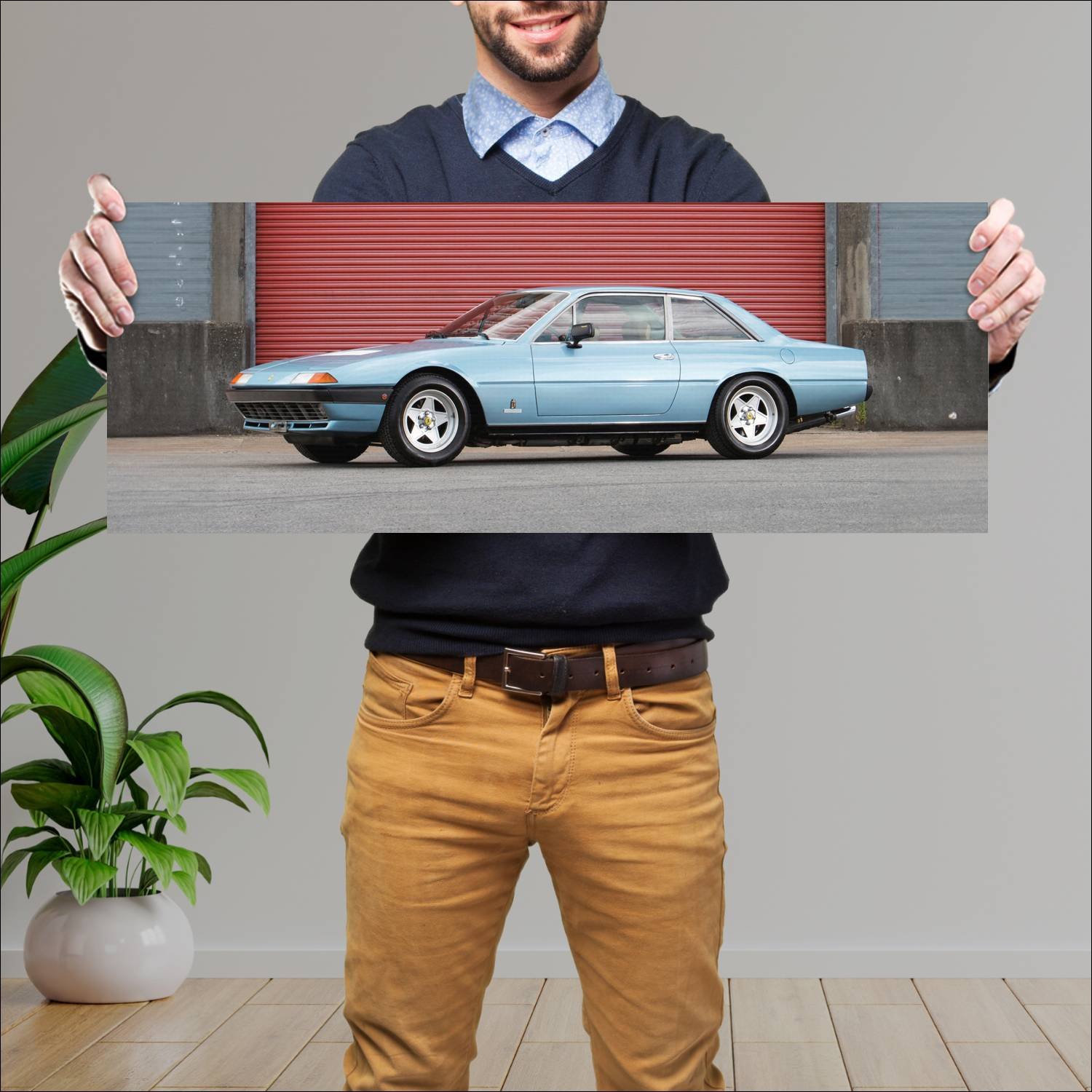 Cuadro grande 30x80cm 1979 ferrari 400 i auto 165 Ferrari