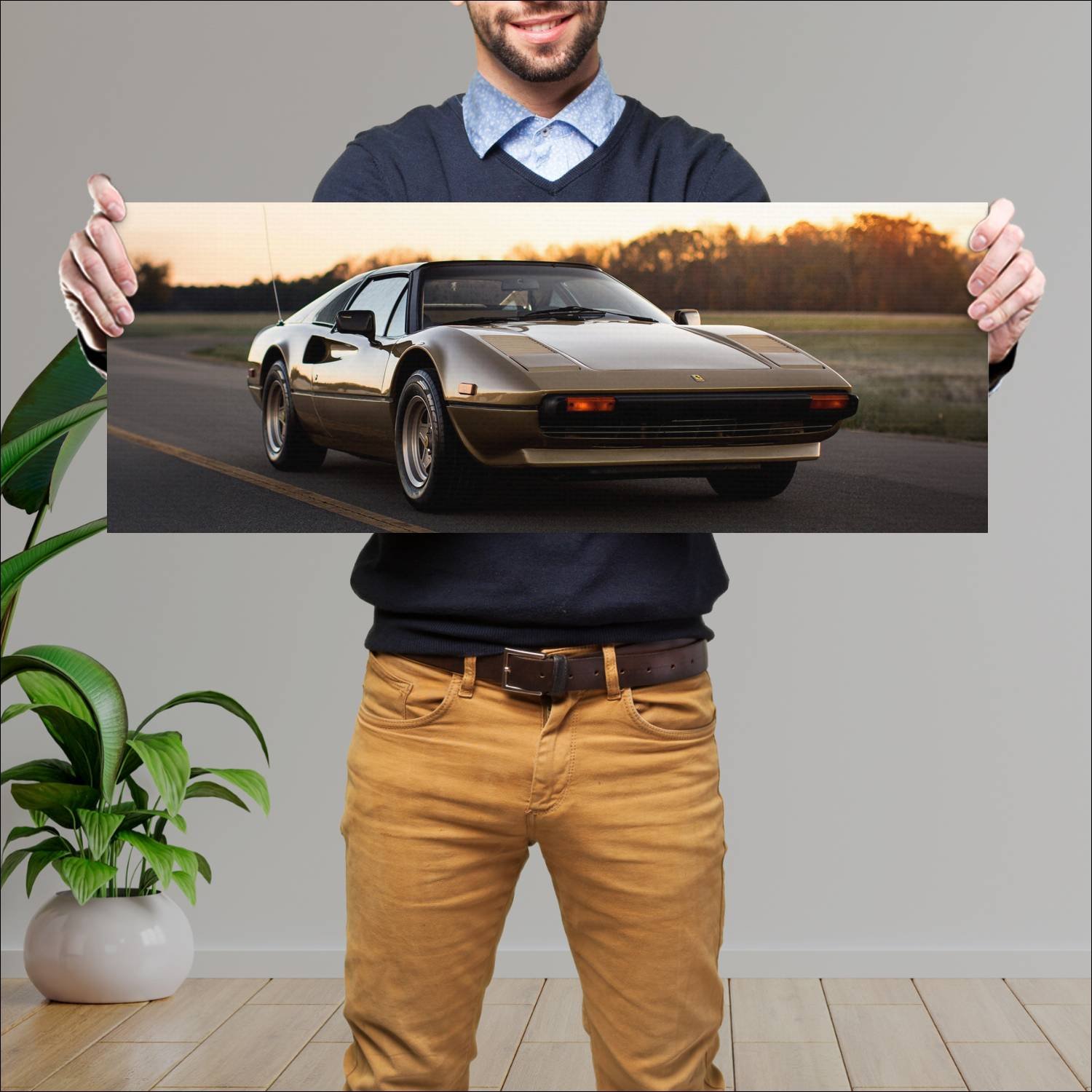 Cuadro grande 30x80cm 1980 ferrari 308 gtsi us 702 170 Ferrari