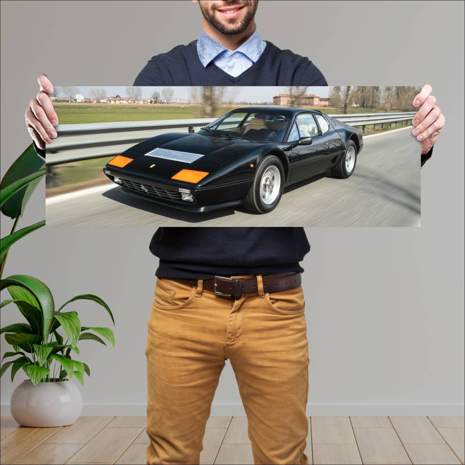 Cuadro grande 30x80cm 1981 ferrari 512 bbi auto 174 Ferrari