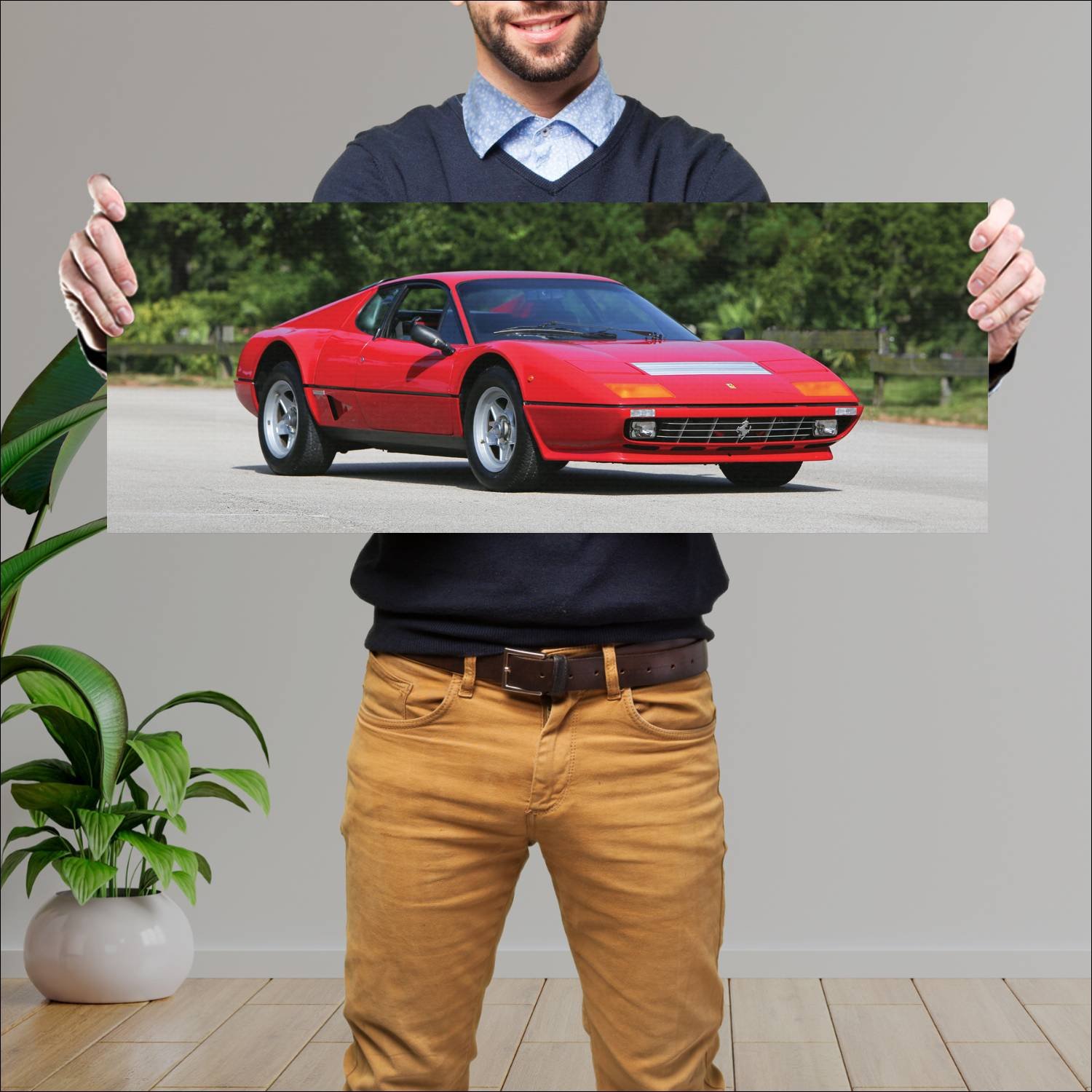 Cuadro grande 30x80cm 1981 ferrari 512 bbi auto 175 Ferrari
