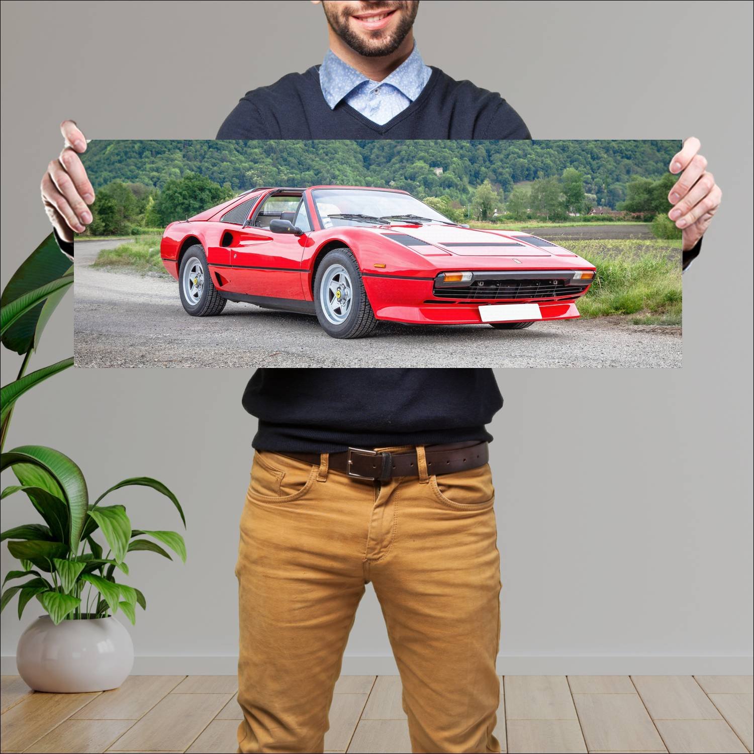 Cuadro grande 30x80cm 1982 ferrari 208 gts turbo 7 179 Ferrari