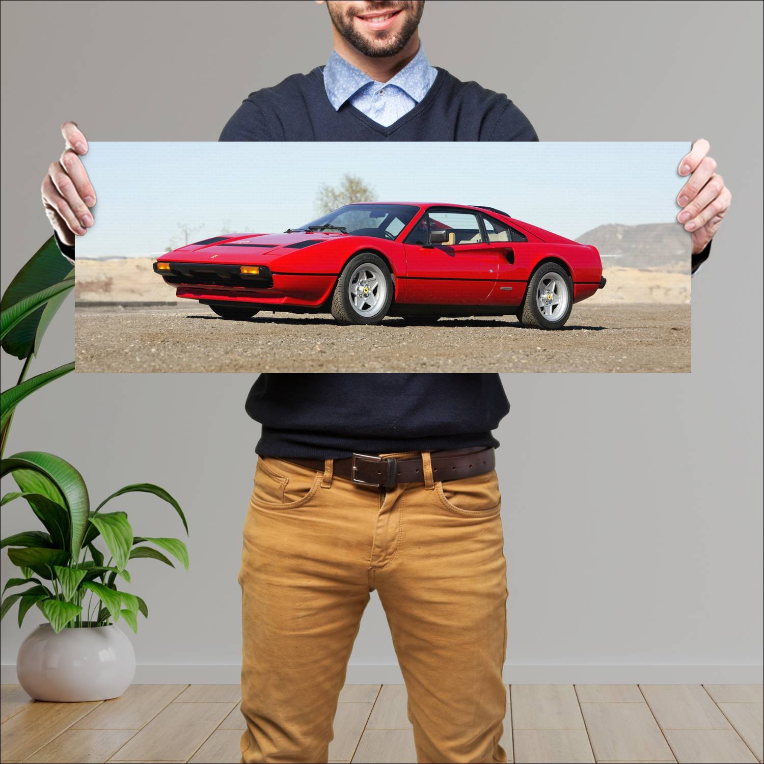 Cuadro grande 30x80cm 1982 ferrari 308 gtb quattro 180 Ferrari