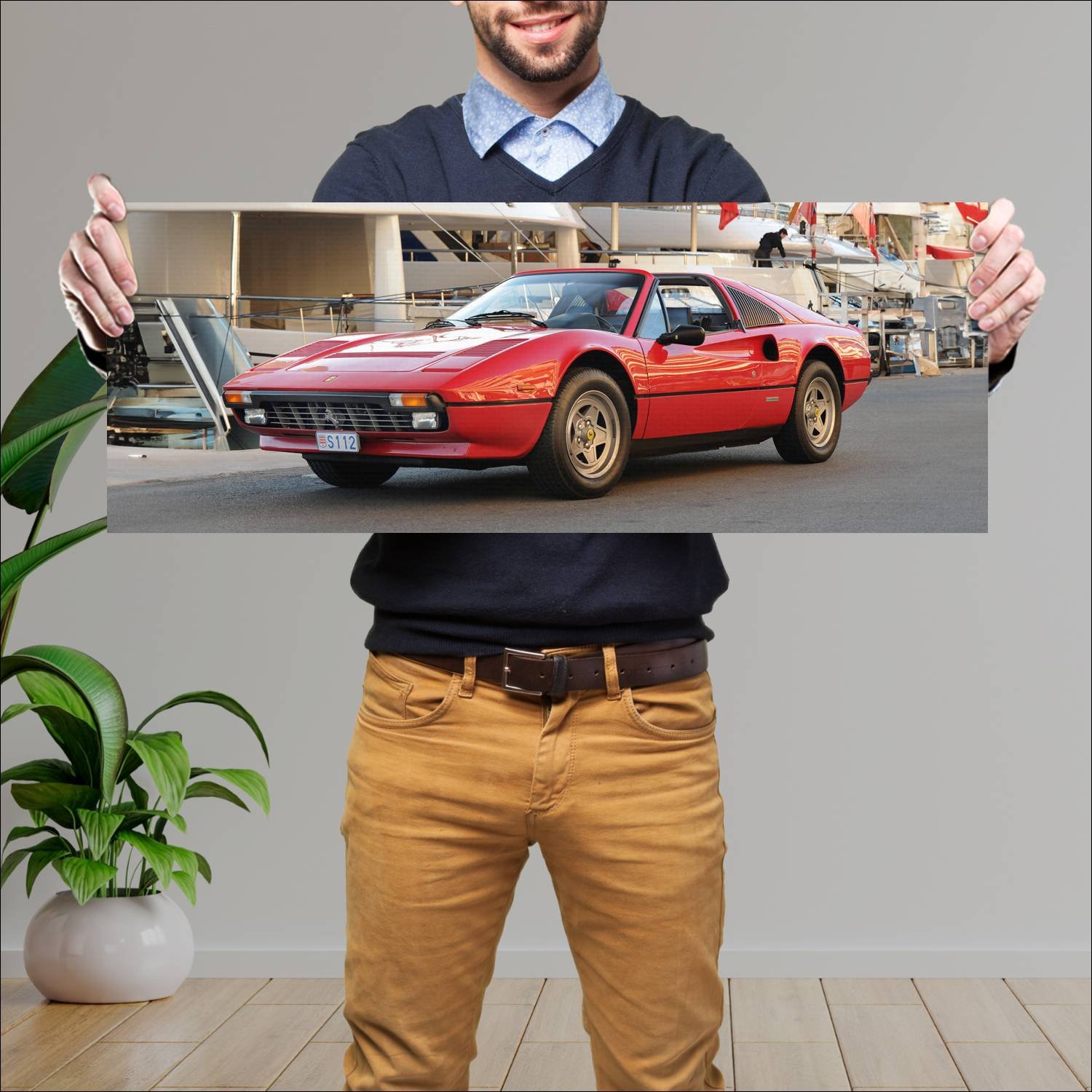 Cuadro grande 30x80cm 1982 ferrari 308 gts quattro 181 Ferrari