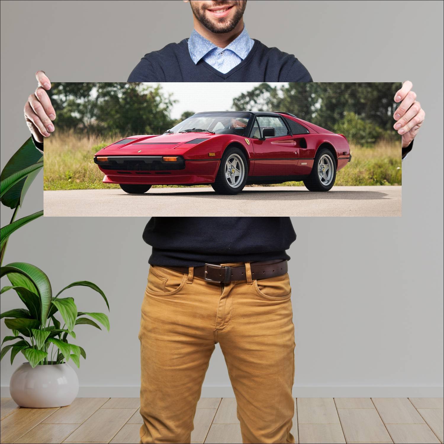 Cuadro grande 30x80cm 1982 ferrari 308 gts qv with 183 Ferrari